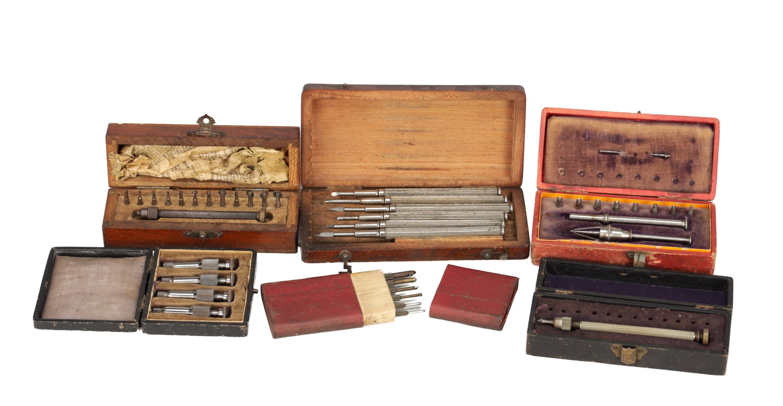 A COLLECTION OF SIX CASED WATCHMAKERS' TOOLS (1 of 6)