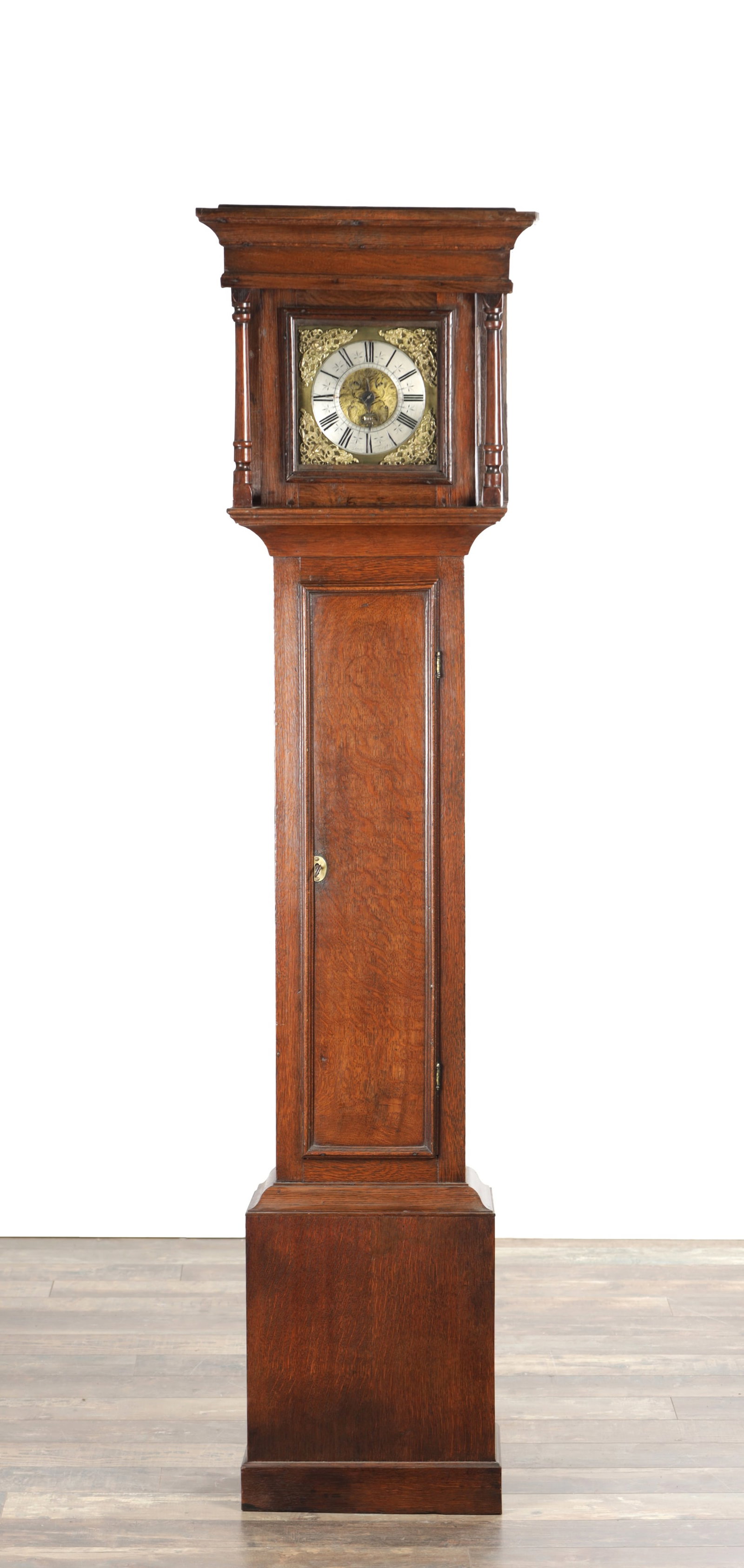 BINNS OF HALIFAX. AN 18TH CENTURY OAK 30-HOUR VERGE LONGCASE CLOCK (1 of 9)