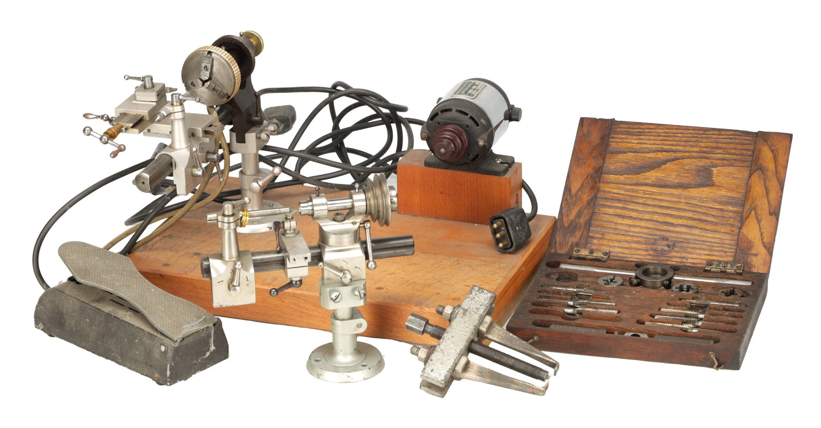 TWO WATCHMAKER'S LATHES AND FITTED MOTOR (1 of 9)