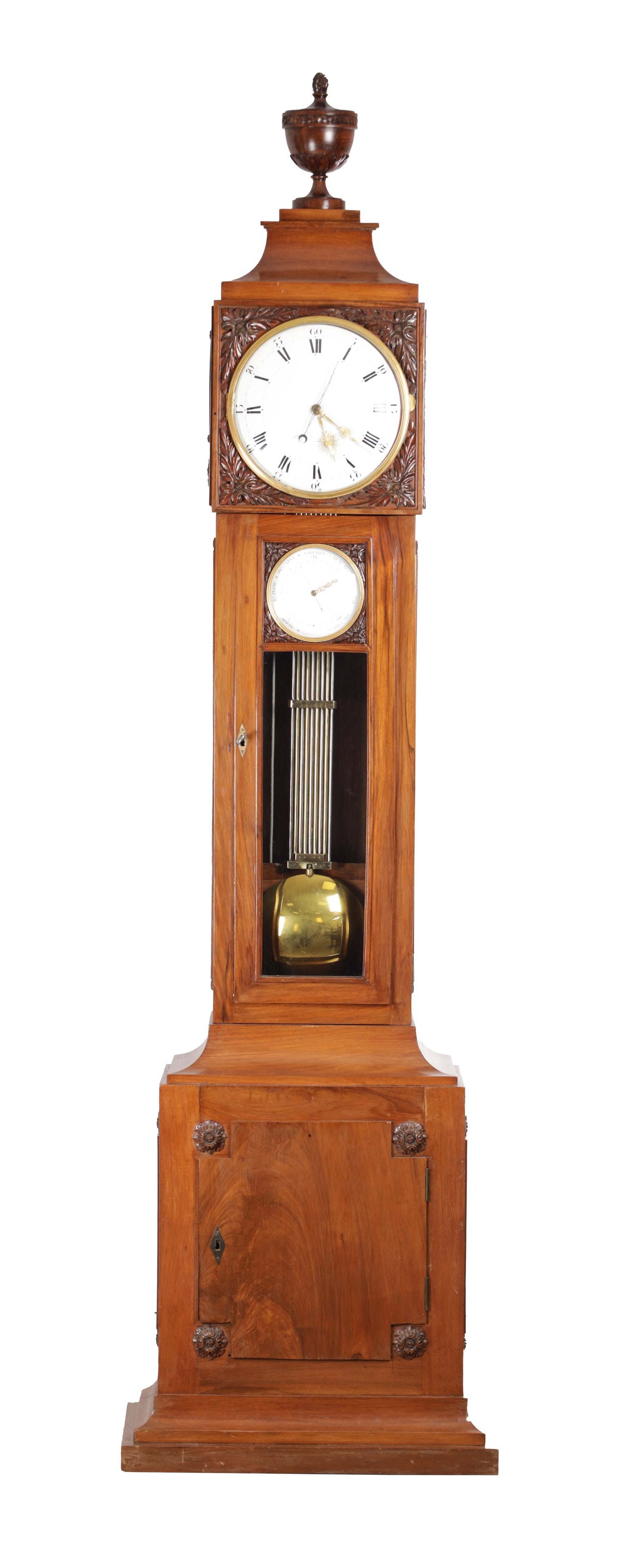 RICHARD A. VEVAY (1772-1847) AN IMPRESSIVE SWISS FIGURED WALNUT REGULATOR LONGCASE CLOCK (1 of 9)