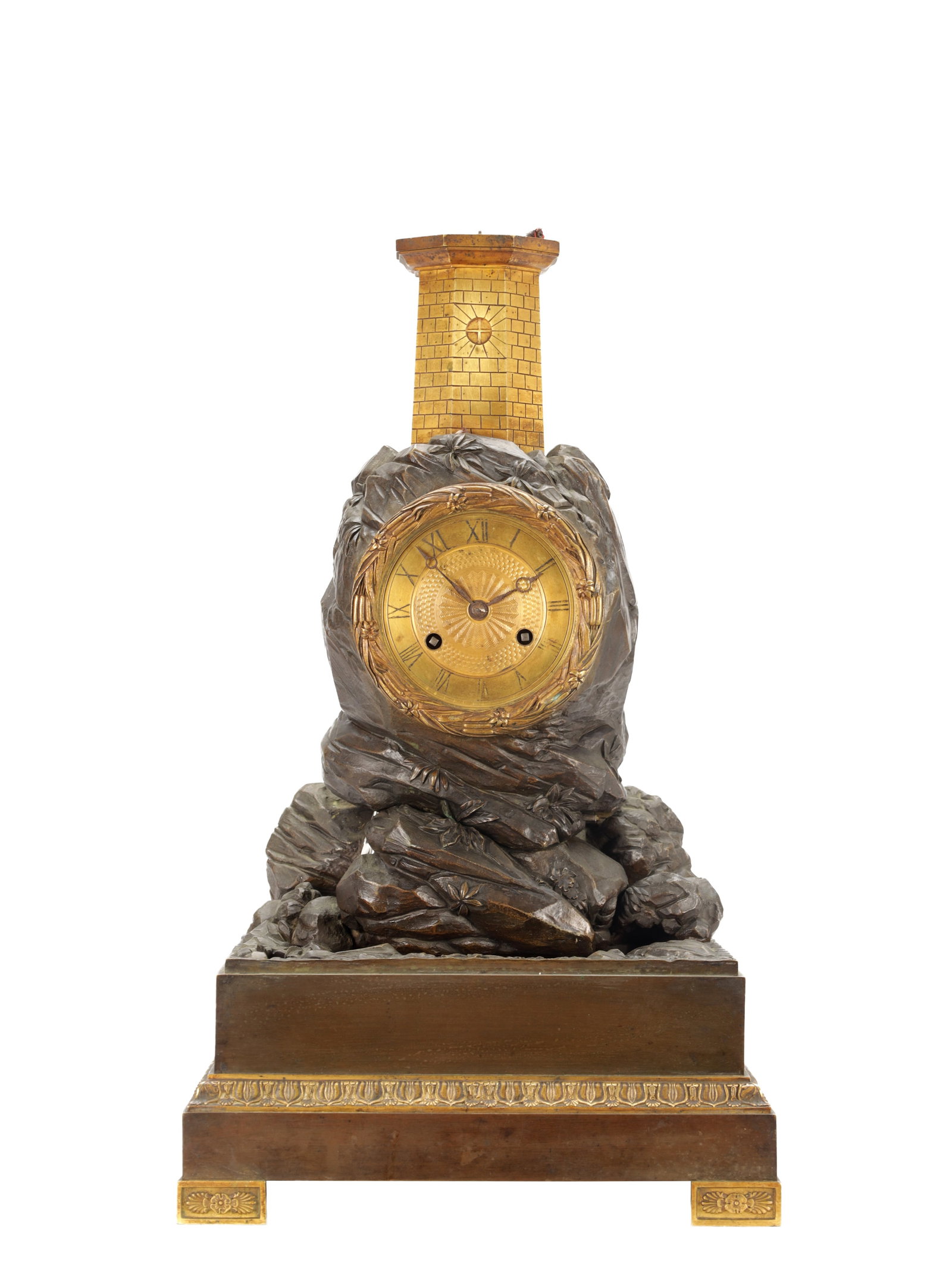 A MID 19TH CENTURY FRENCH BRONZE AND ORMOLU LIGHTHOUSE AUTOMATON CLOCK (1 of 10)