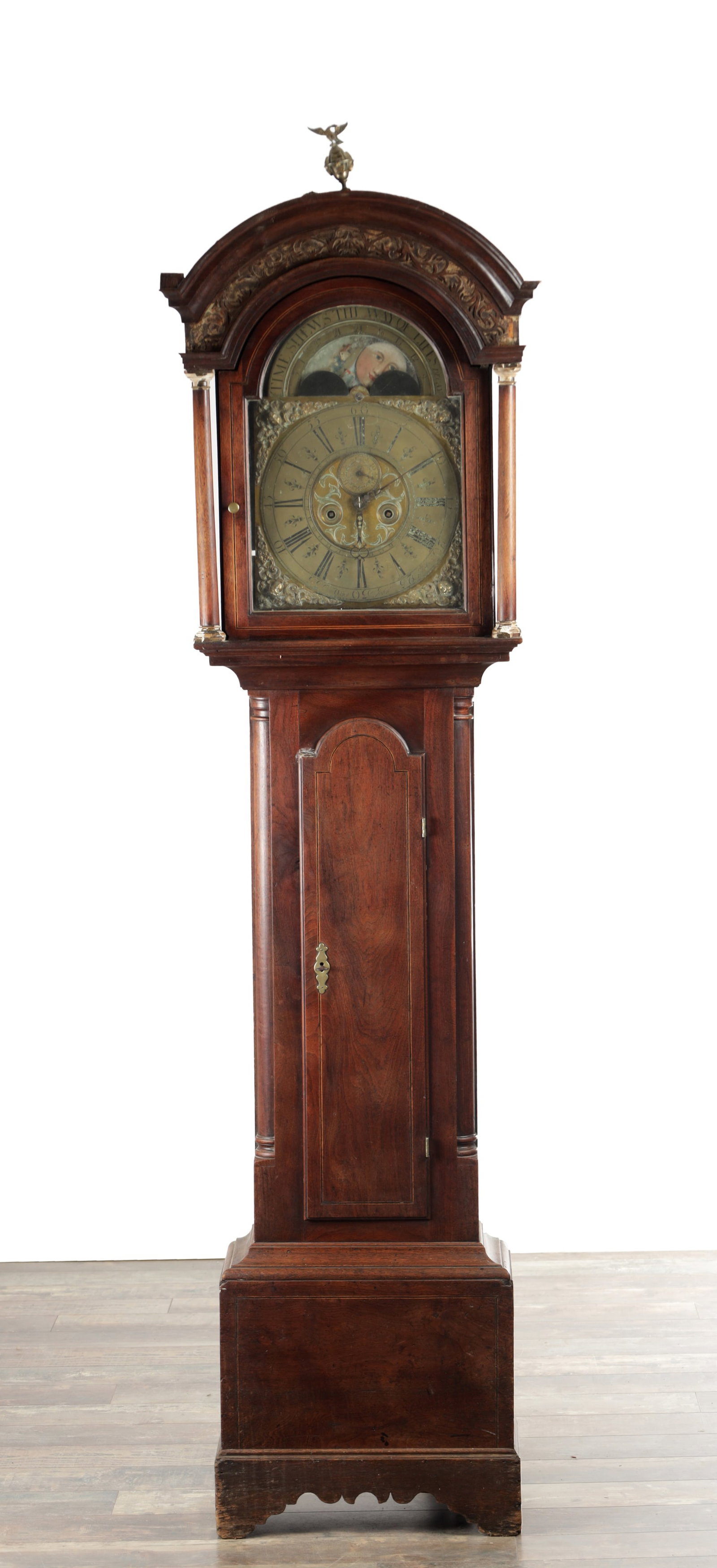 JOHN SCHOFIELD (MANCHESTER) A MID 18TH CENTURY WALNUT EIGHT DAY LONGCASE CLOCK WITH BRASS DIAL AND (1 of 7)