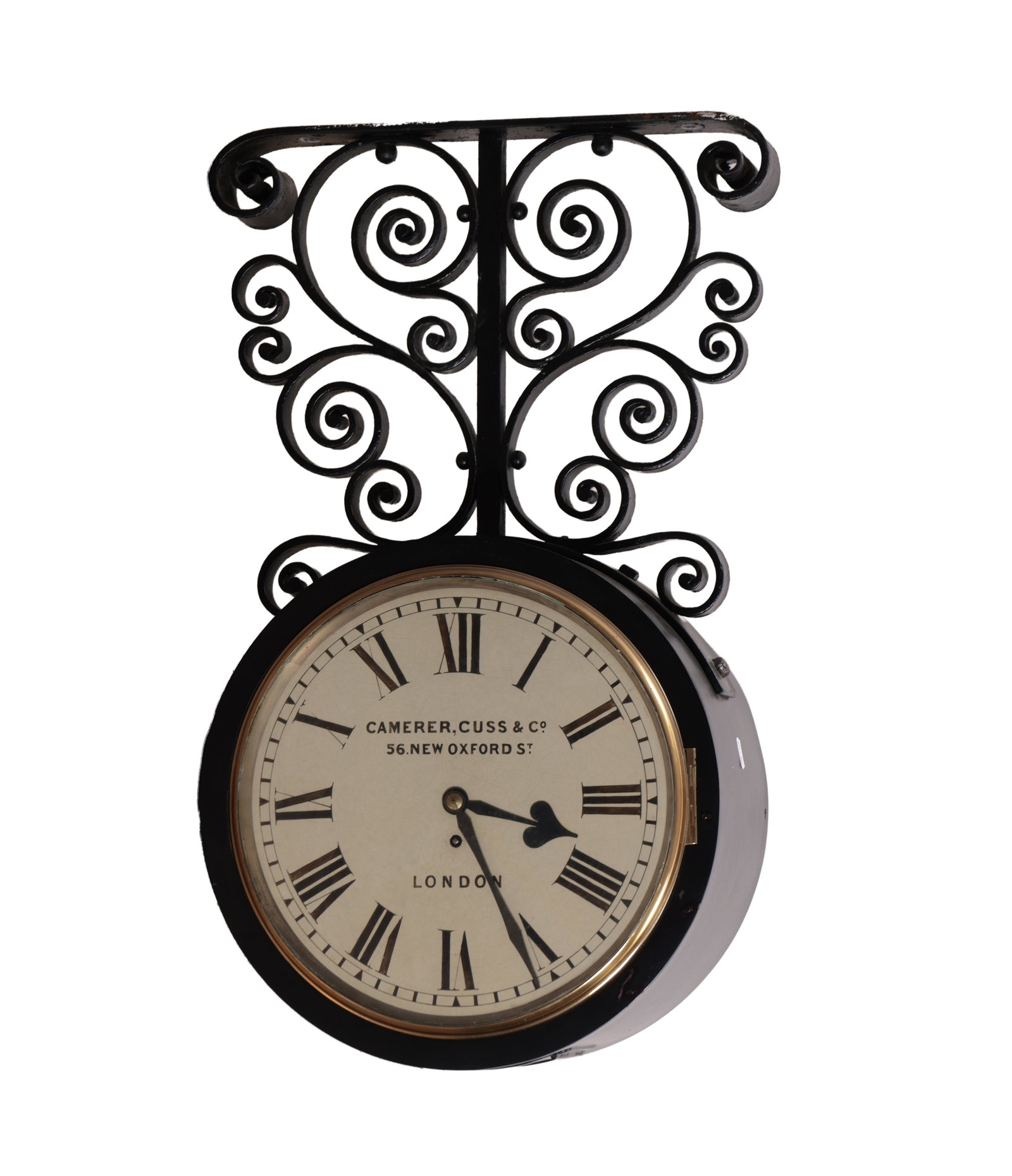 A GOOD LATE 19TH CENTURY CAMERER, CUSS & CO LONDON DOUBLE-SIDED FUSEE RAILWAY STATION CLOCK ON (1 of 5)