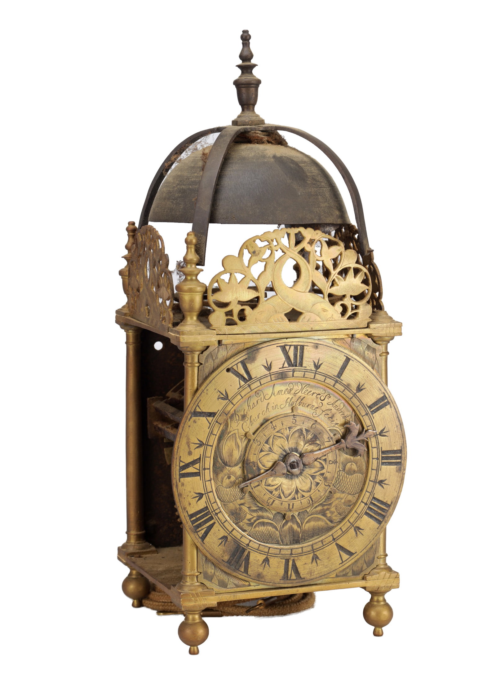 RICHARD ANES A RARE 17TH CENTURY BRASS LANTERN CLOCK (1 of 11)