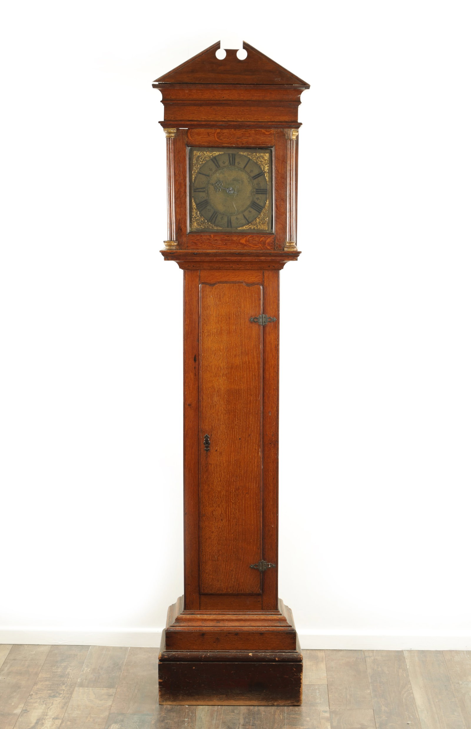 GRIFFIS, SUTTON COLDFIELD. A MID 18TH CENTURY OAK 30 HOUR LONGCASE CLOCK (1 of 6)
