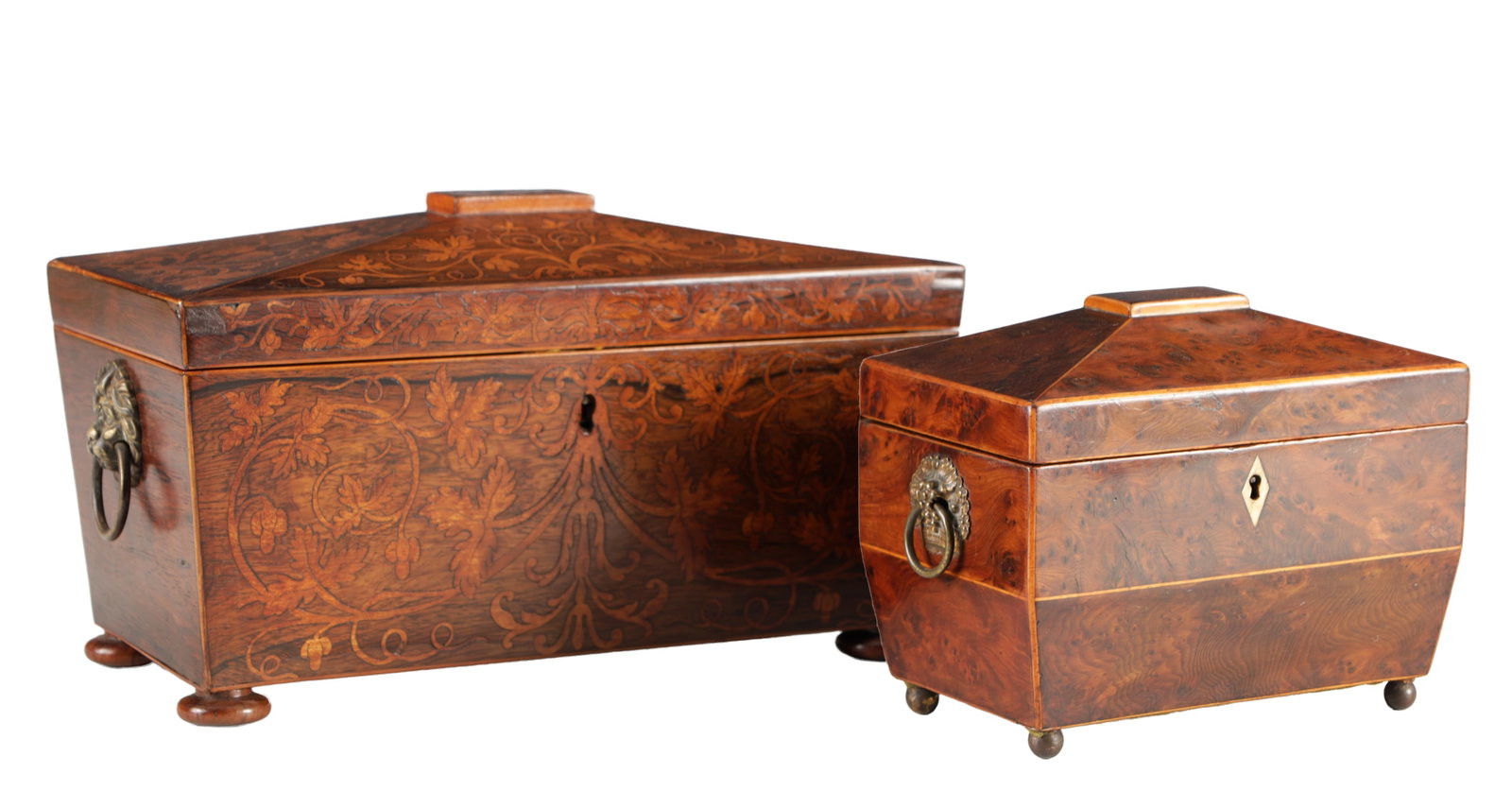 TWO 19TH CENTURY ENGLISH TEA CADDIES (1 of 11)
