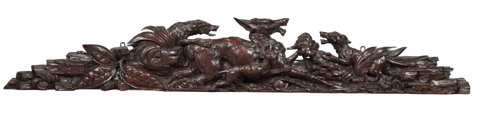 A 19TH CENTURY CARVED WALNUT BLACK FOREST DOOR PEDIMENT (1 of 9)