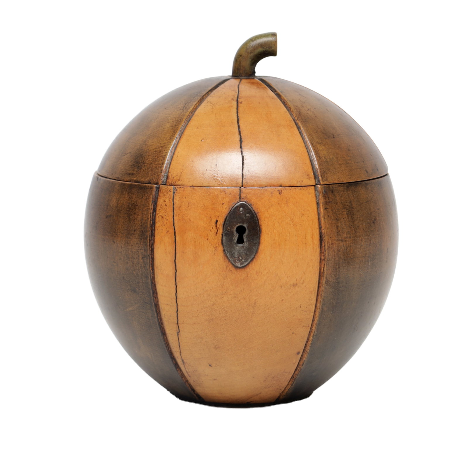 A GEORGE III FRUITWOOD CANTALOUPE MELON TEA CADDY (1 of 6)