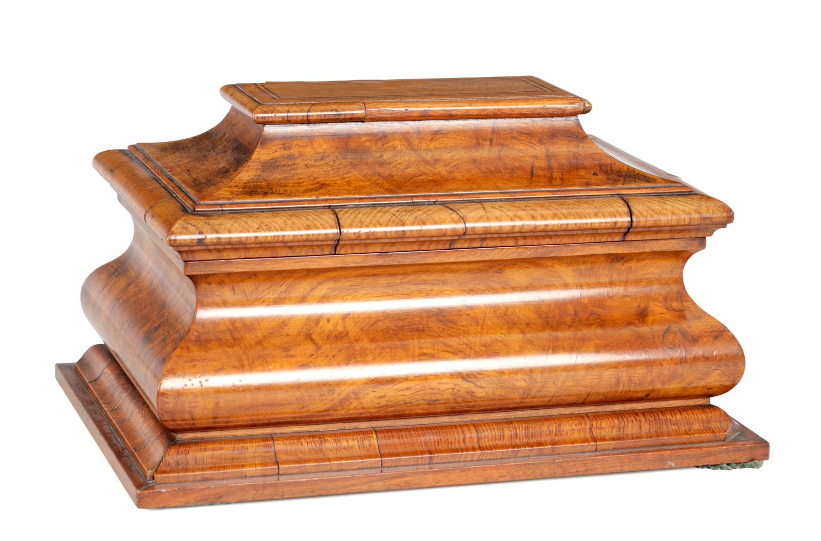 A 19TH CENTURY POLLARD OAK SARCOPHAGUS TEA CADDY (1 of 8)