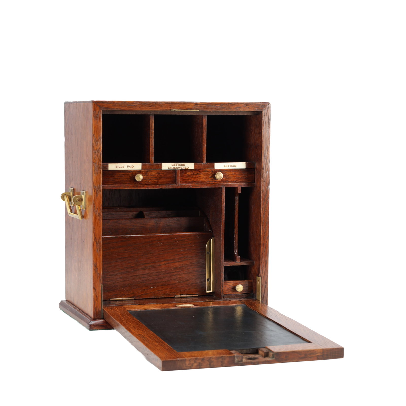 A LATE 19TH CENTURY OAK CAMPAIGN WRITING BOX (1 of 11)