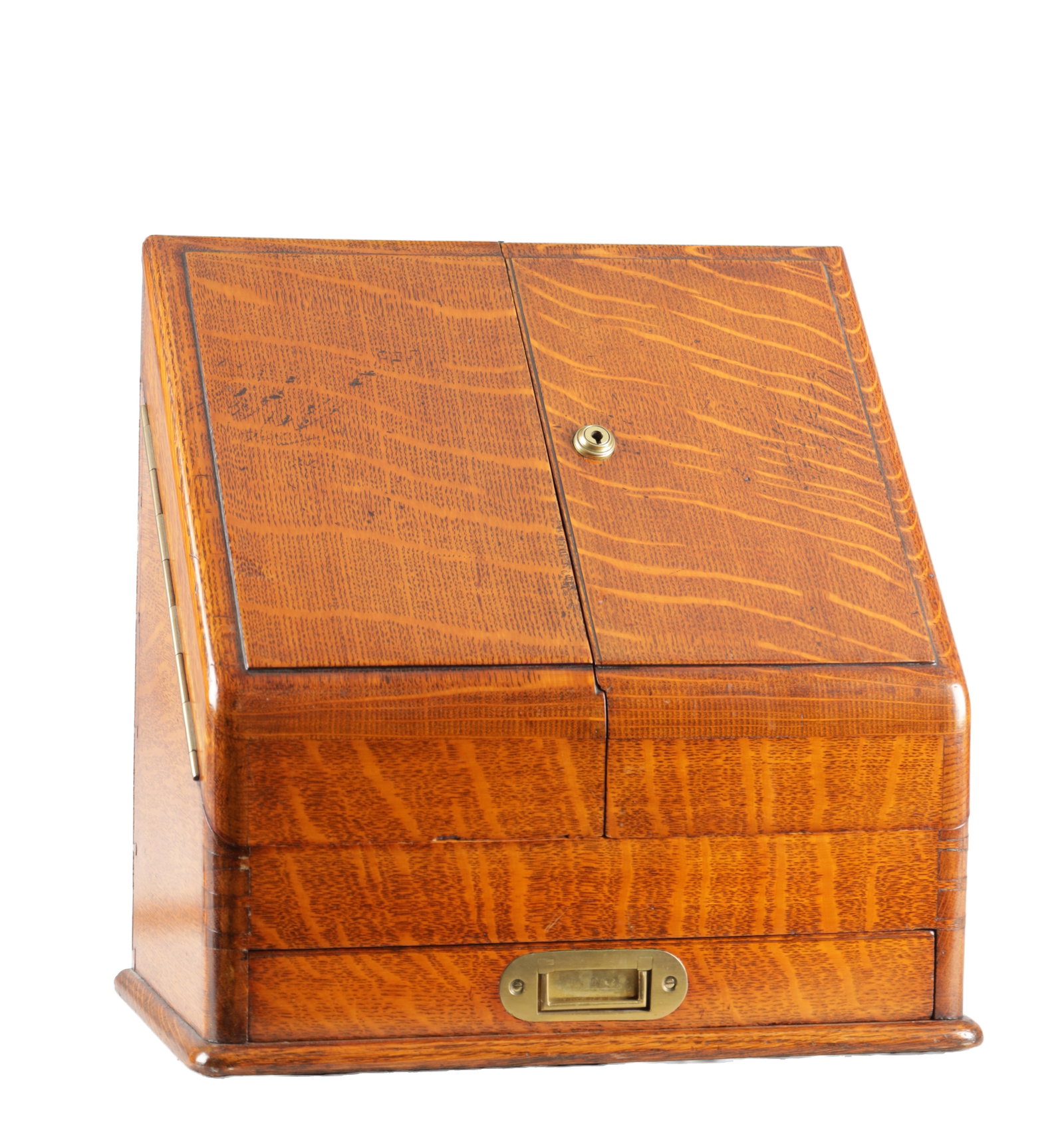 A LATE 19TH CENTURY OAK STATIONERY BOX (1 of 14)