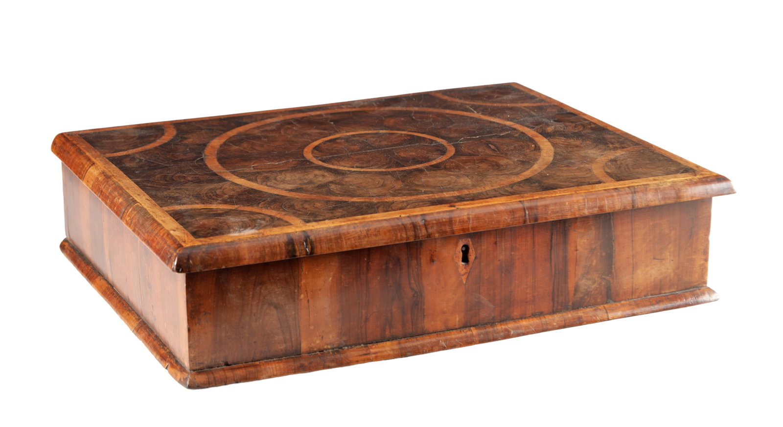 A WILLIAM AND MARY LABURNUM OYSTER VENEERED LACE BOX (1 of 9)