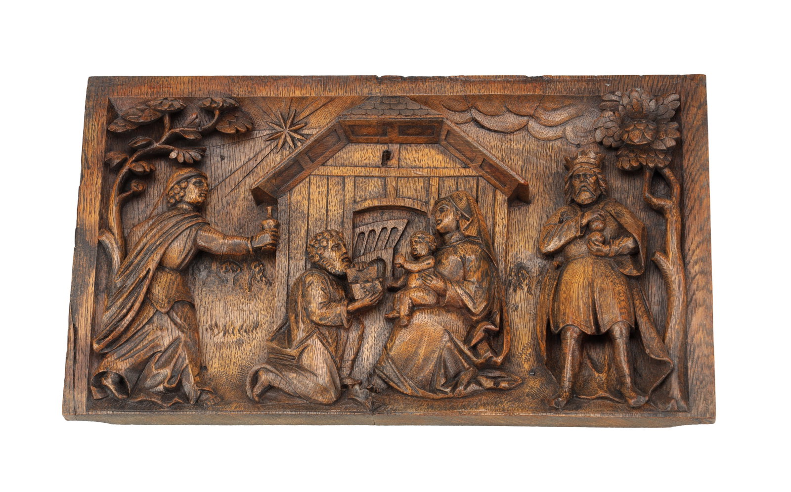 A 17TH CENTURY FLEMISH OAK CARVED PANEL (1 of 7)