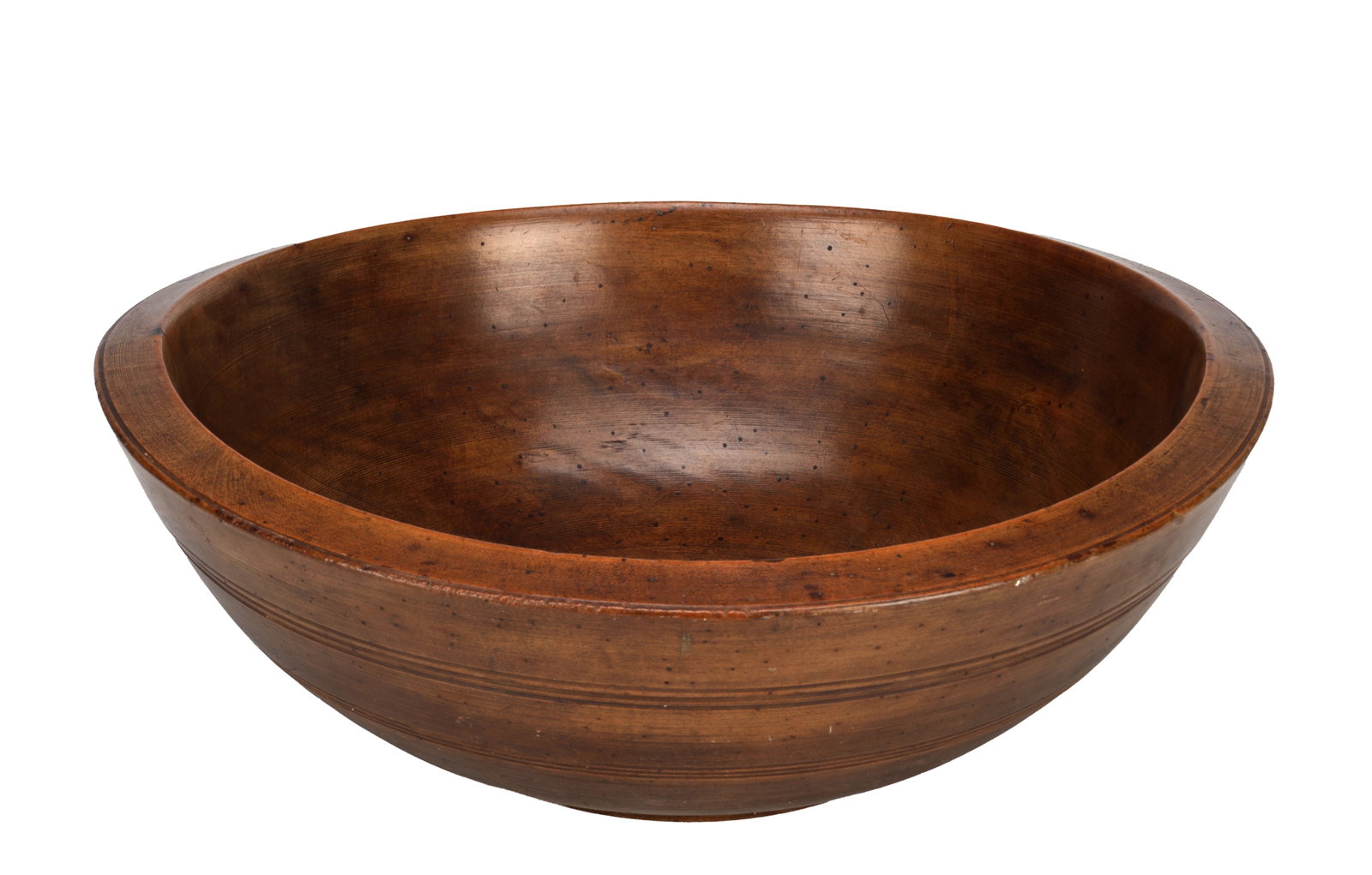 A 19TH CENTURY FRUITWOOD TURNED BOWL (1 of 5)