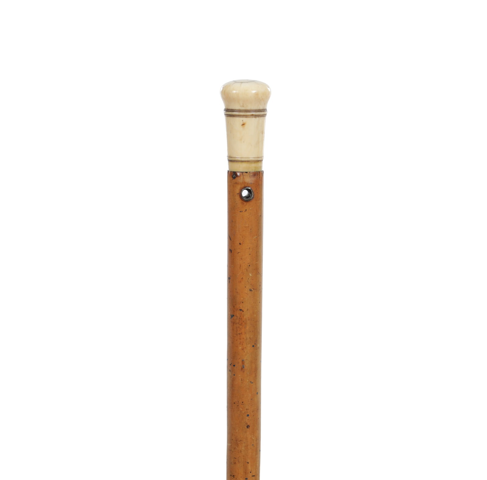 A 19TH CENTURY IVORY MOUNTED WALKING CANE (1 of 7)