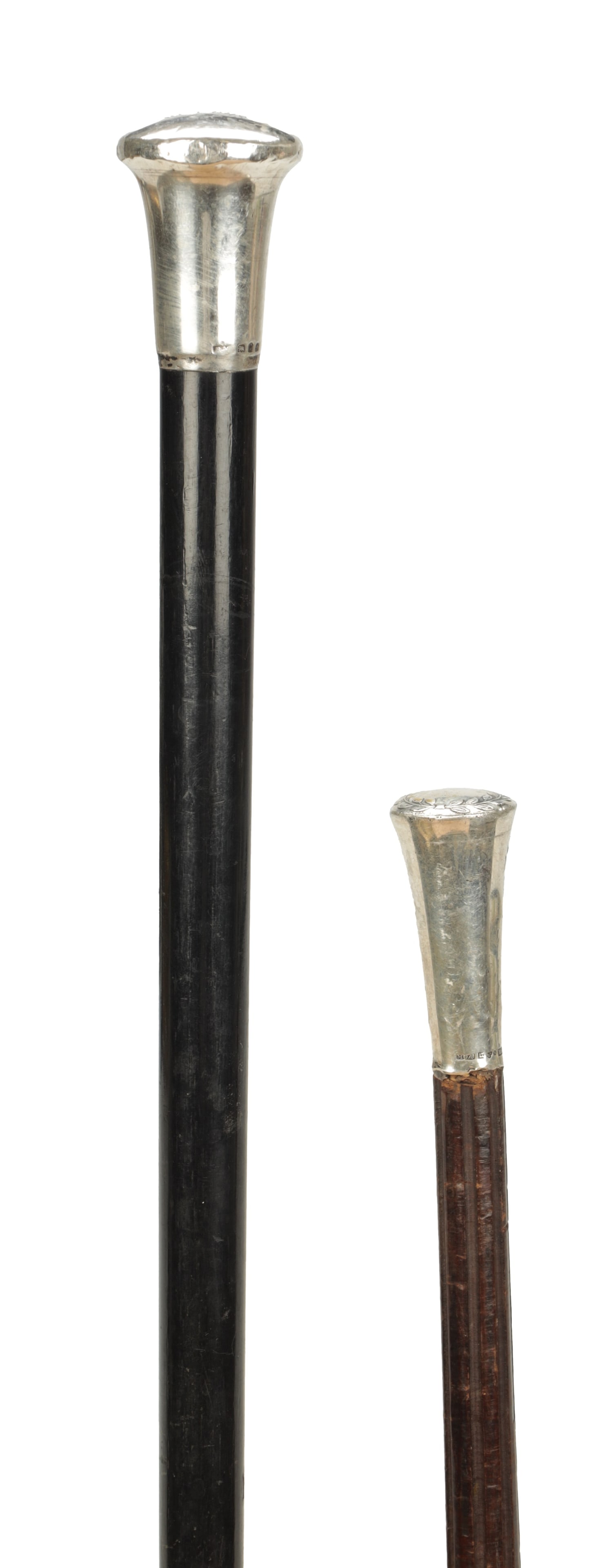 TWO LATE 19TH CENTURY SILVER MOUNTED WALKING CANES (1 of 8)