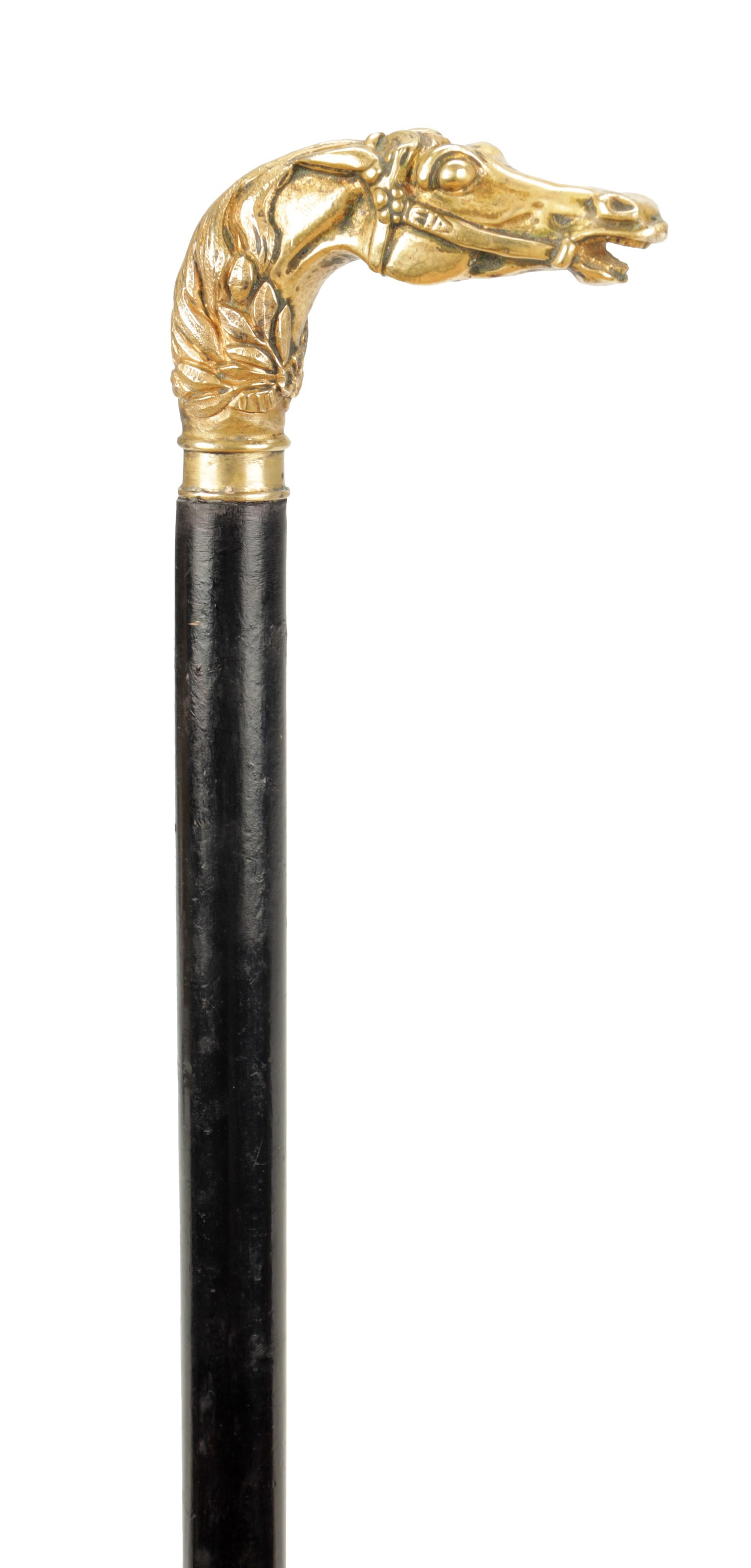 A BRONZE HORSE HEAD WALKING STICK (1 of 6)