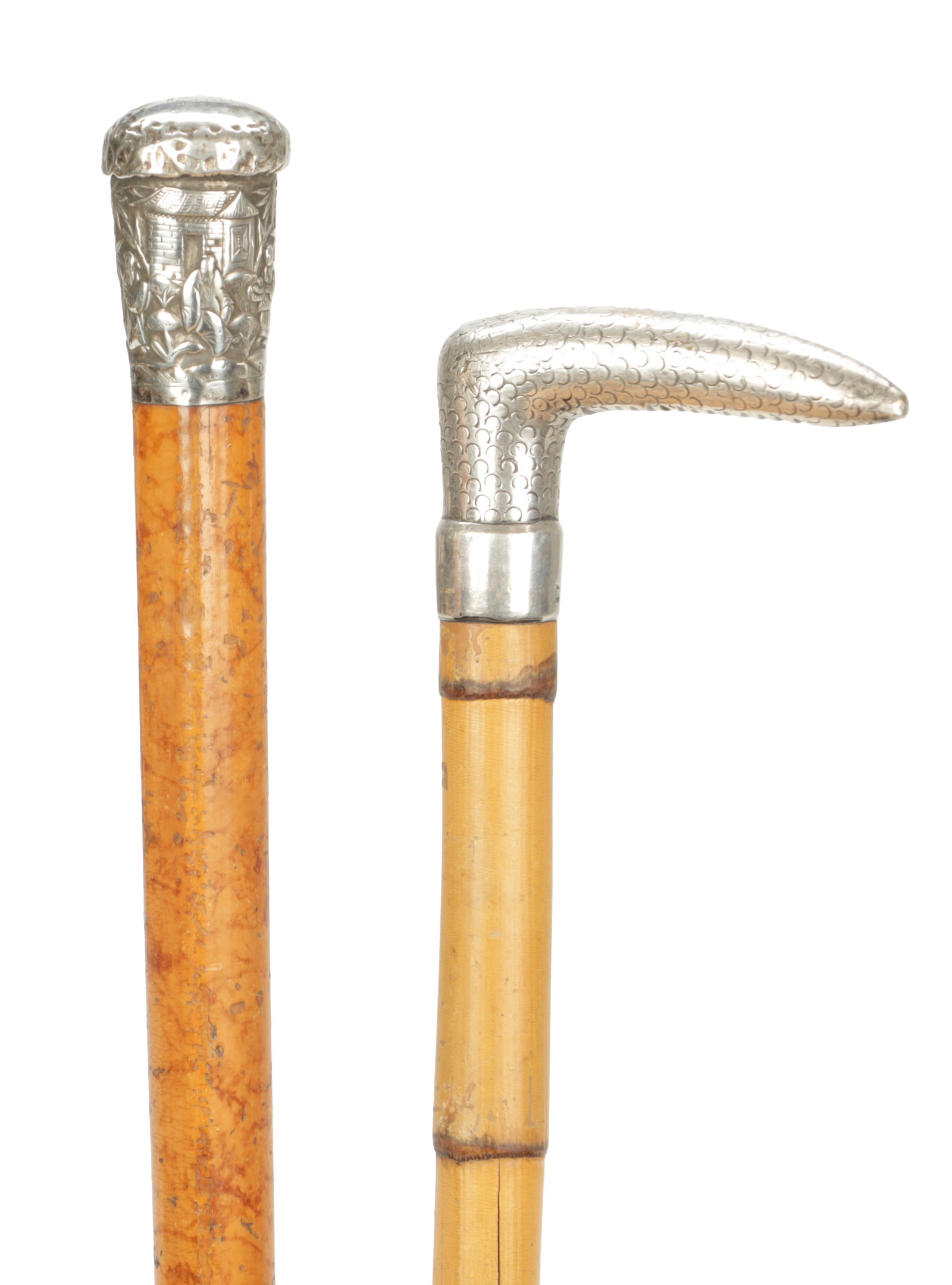 TWO LATE 19TH CENTURY SILVER MOUNTED WALKING CANES (1 of 11)