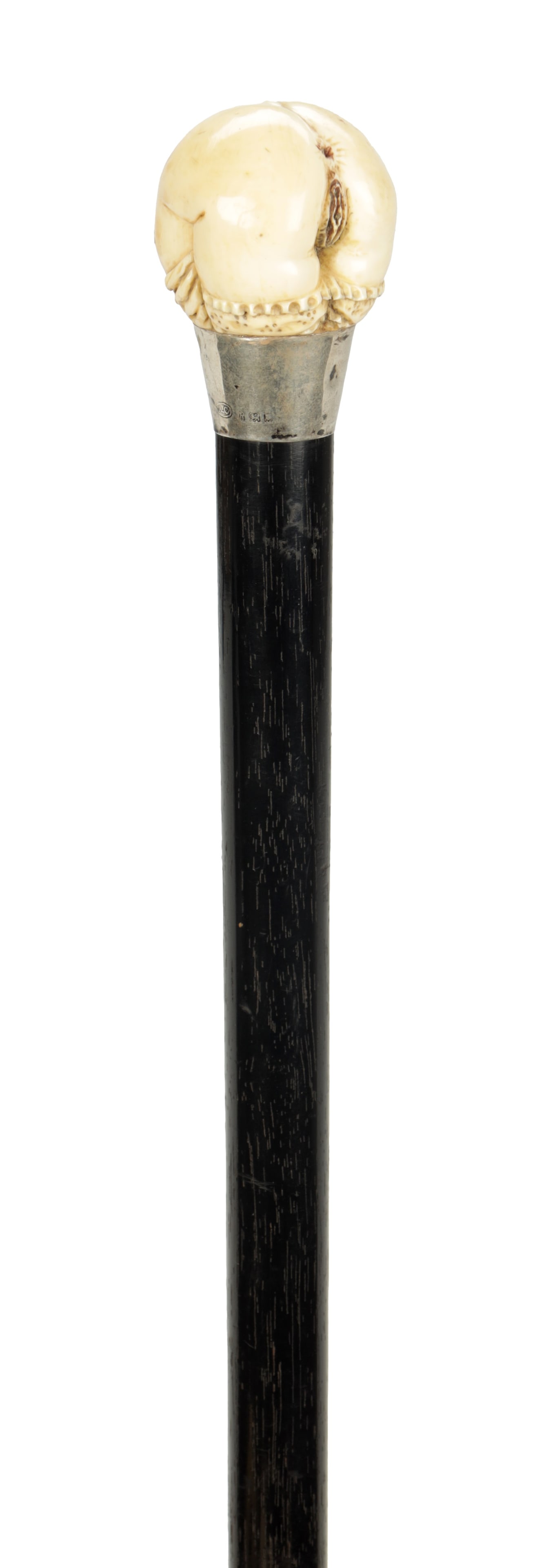 A 19TH CENTURY EROTIC CARVED IVORY HANDLED WALKING STICK (1 of 6)
