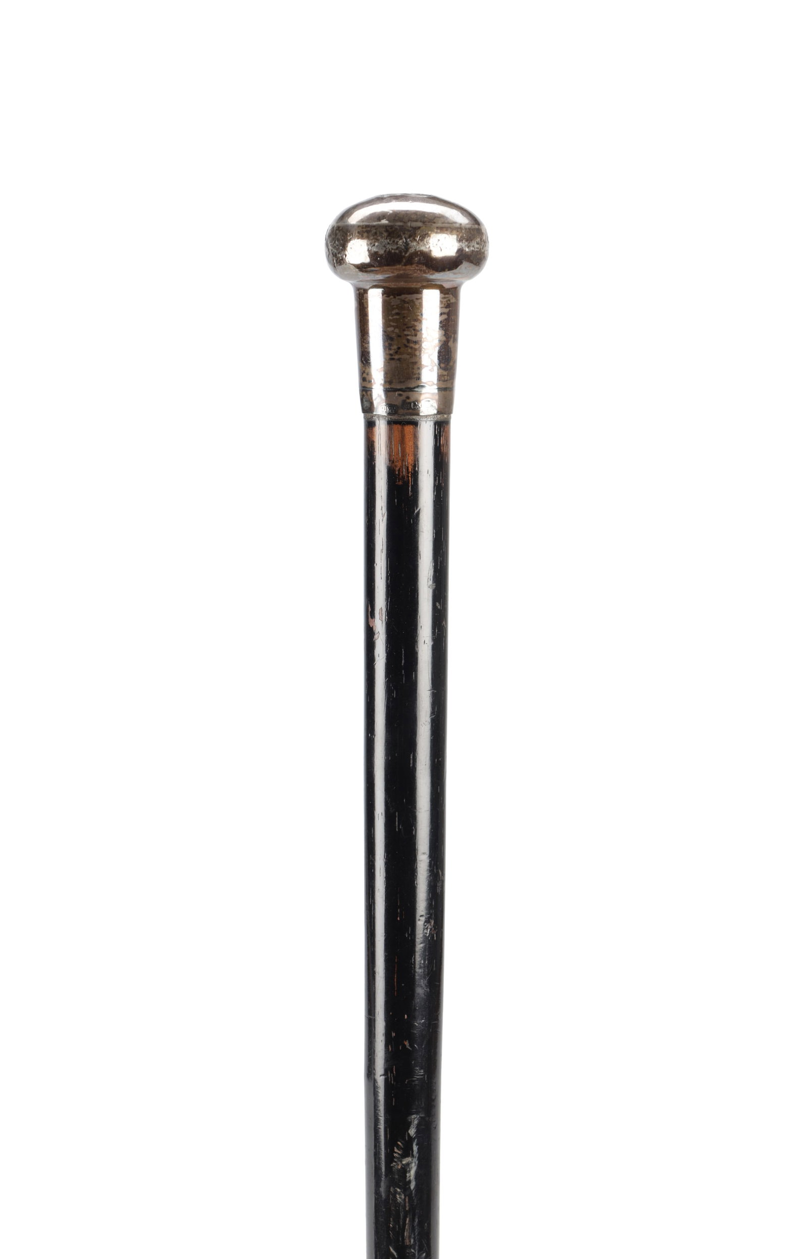 A GEORGE V ENGLISH SILVER-TOPPED LACQUERED WALKING STICK (1 of 4)