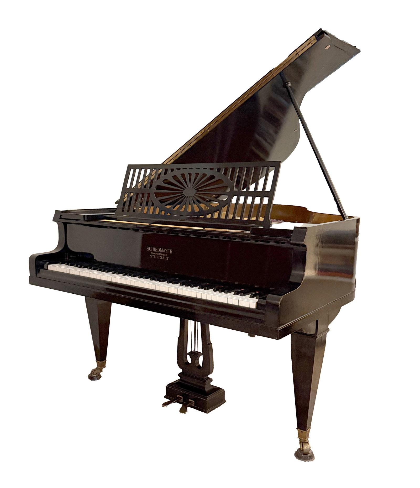 AN EARLY 20TH CENTURY GERMAN EBONISED BABY GRAND PIANO BY SCHEIDMAYER (1 of 20)