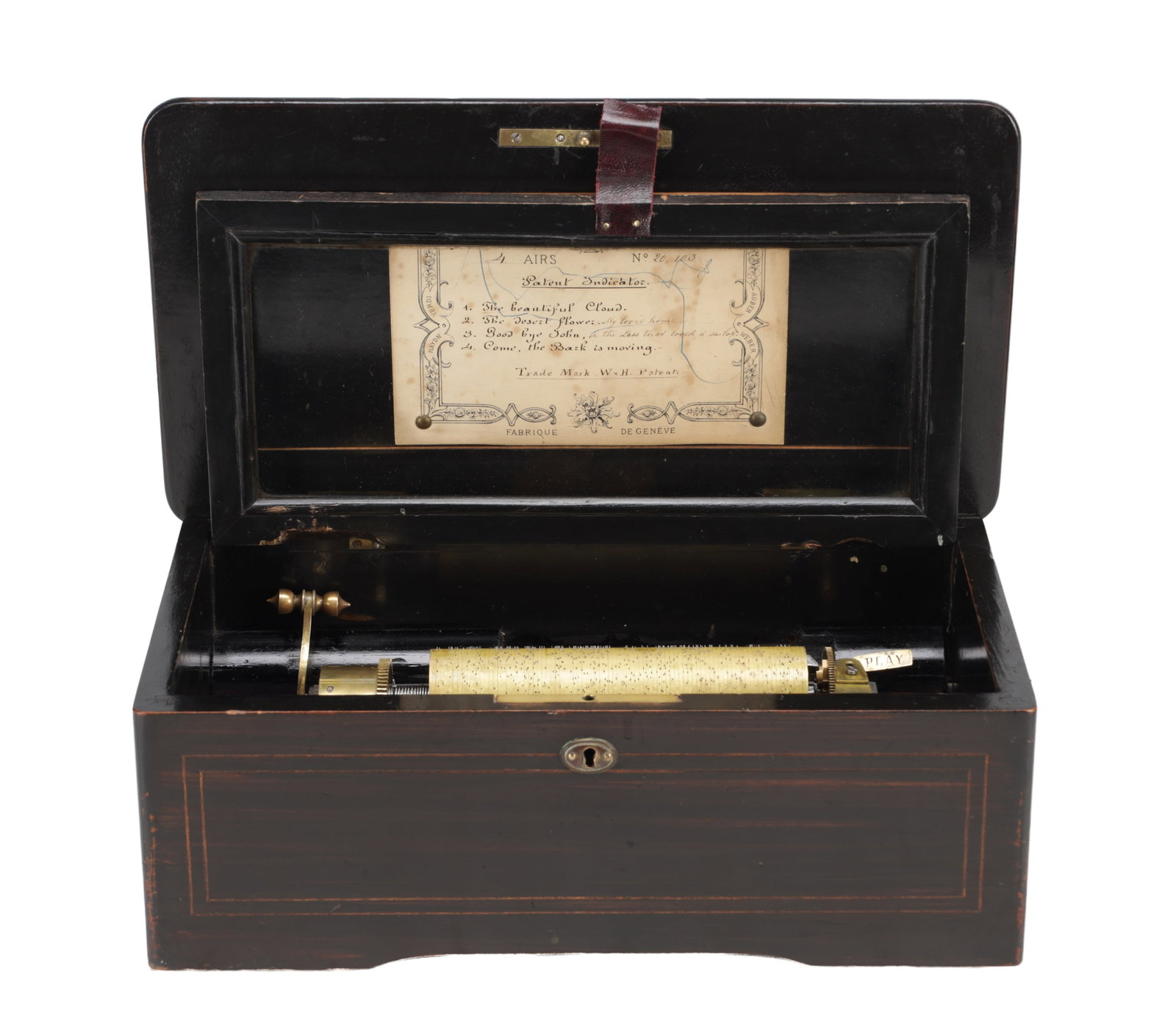 A LATE 19TH CENTURY SWISS ROSEWOOD CYLINDER MUSIC BOX (1 of 9)