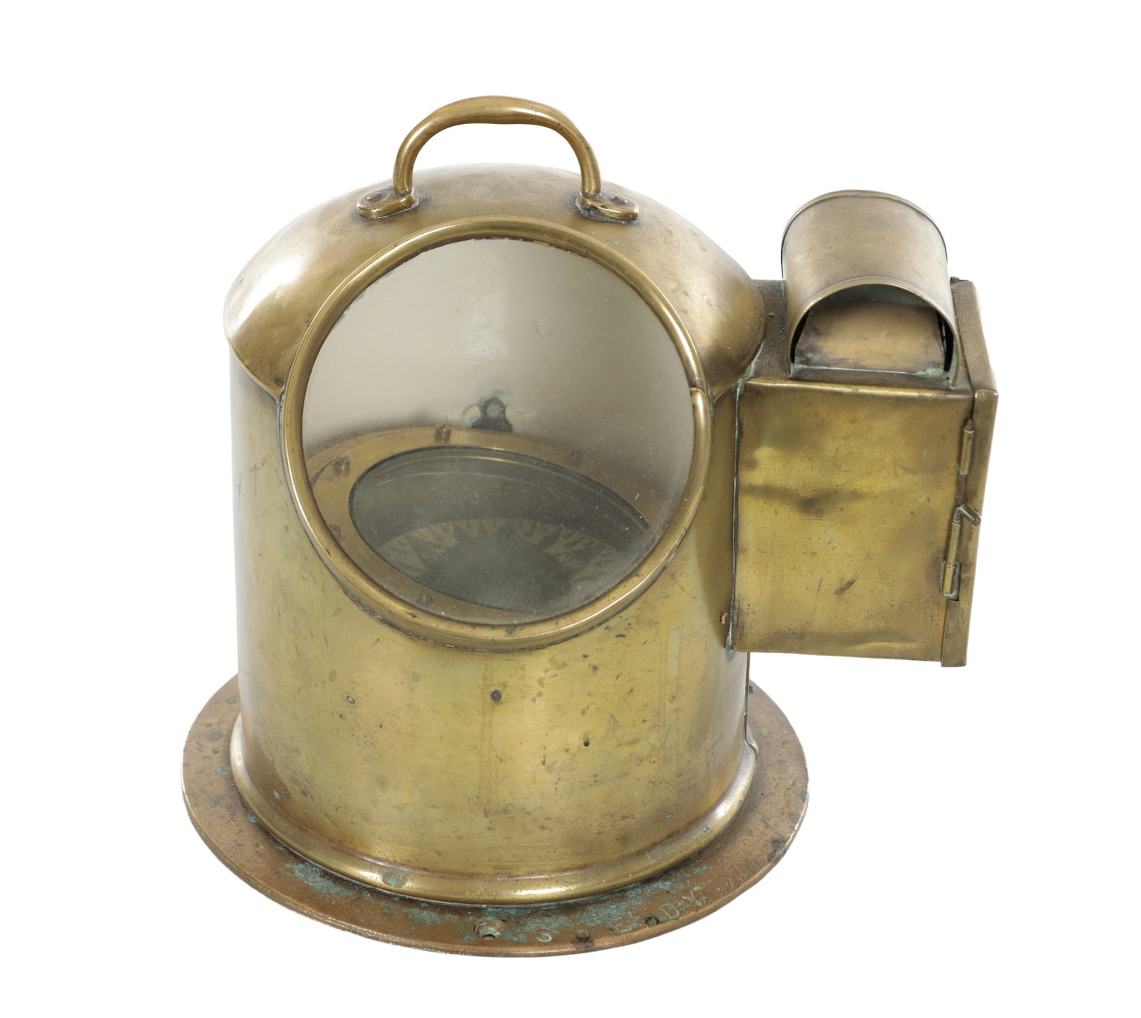 A 19TH-CENTURY BRASS AND COPPER COMPASS (1 of 7)