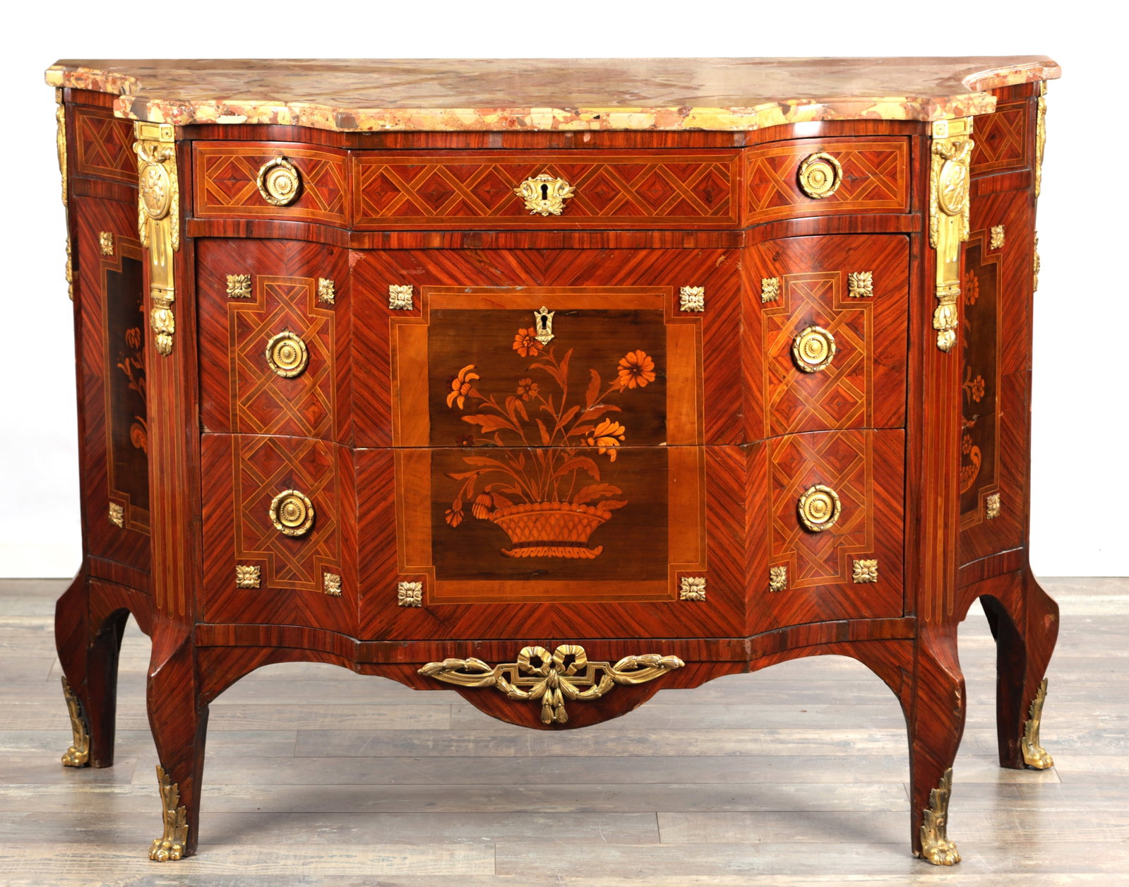 AN 18TH CENTURY FRENCH MARQUERTY COMMODE STAMPED (1 of 20)