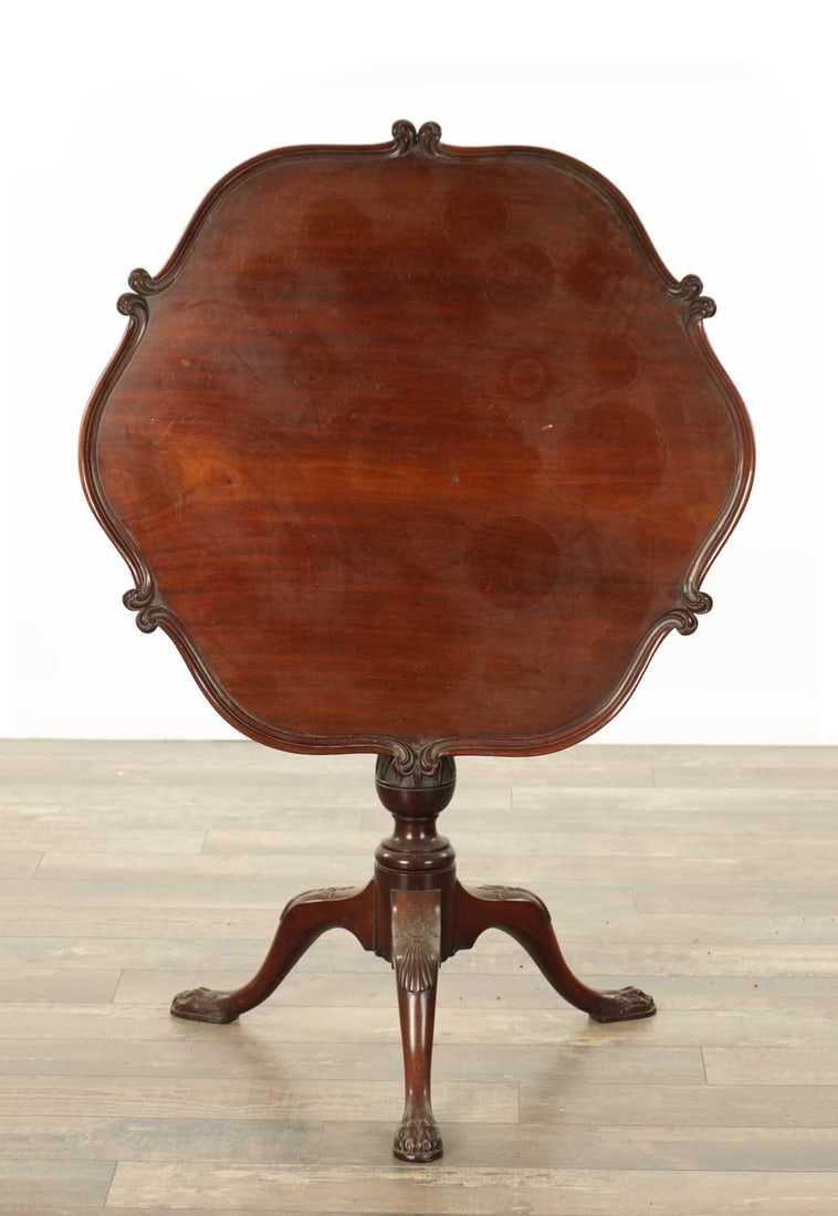 A 19TH CENTURY MAHOGANY IRISH STYLE TILT-TOP TABLE (1 of 6)