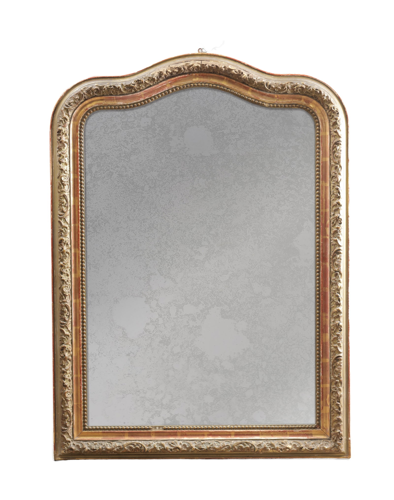 A LATE 19TH CENTURY GILTWOOD ARCH-TOP WALL MIRROR (1 of 8)