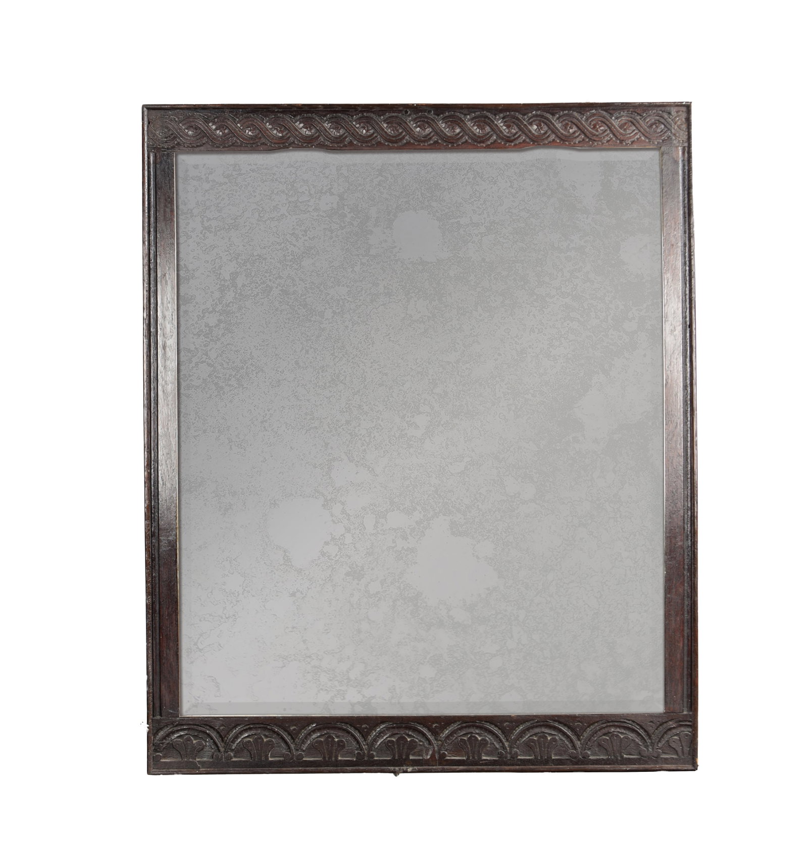 AN 18TH CENTURY STYLE CARVED OAK HANGING MIRROR (1 of 4)