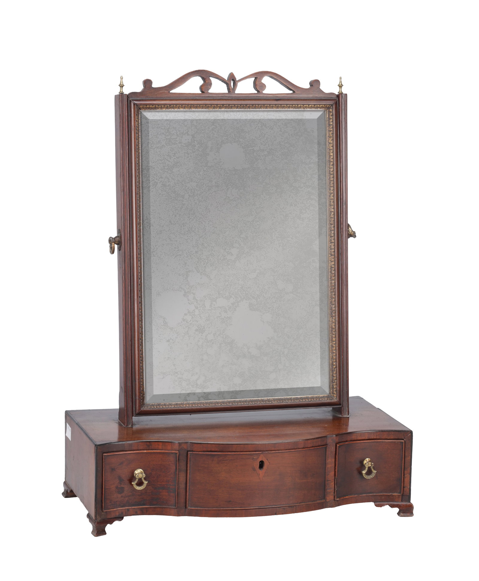 A REGENCY MAHOGANY TOILET MIRROR GILLOWS STYLE WITH SERPENTINE BASE (1 of 5)