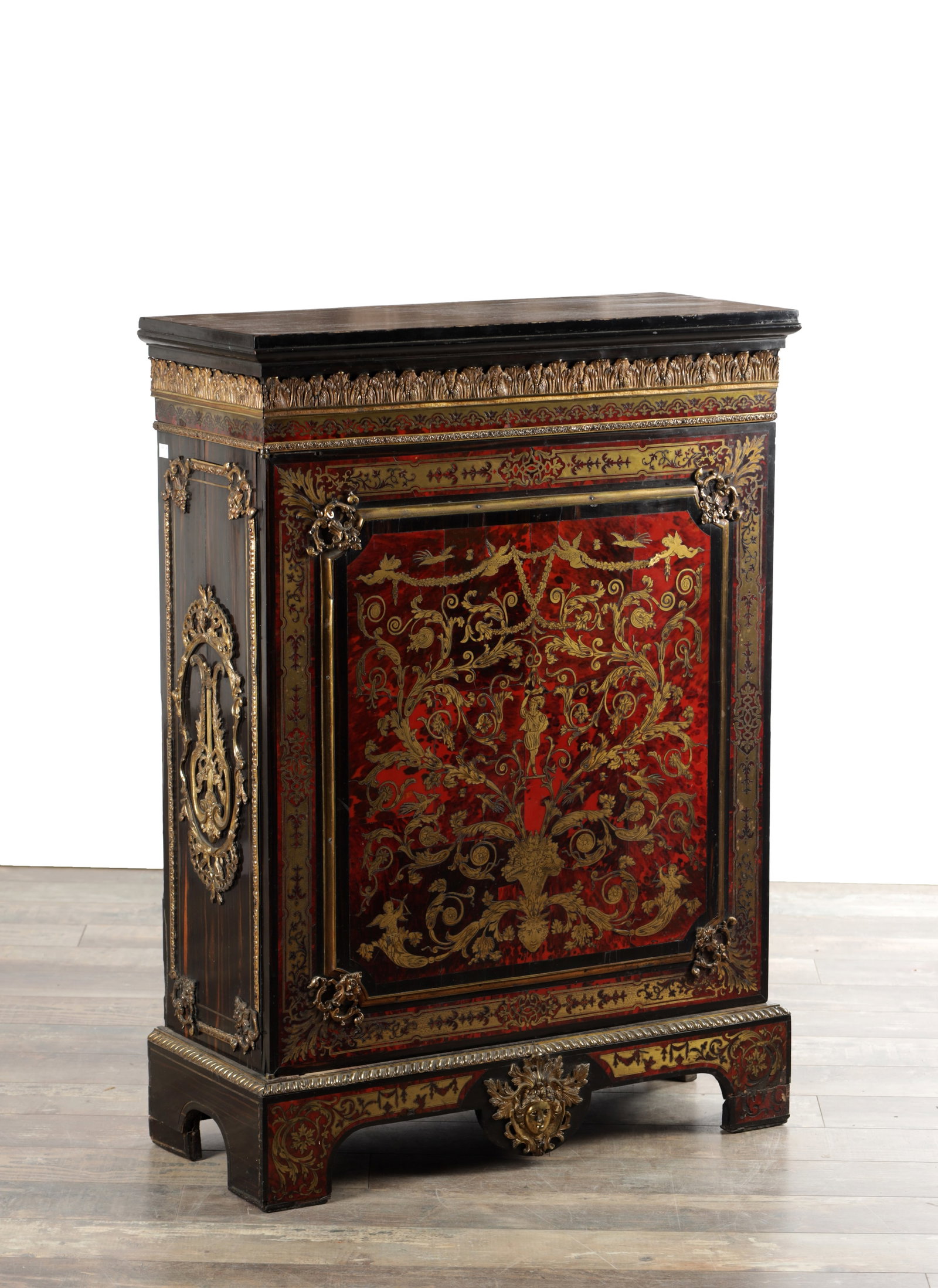 A 19TH CENTURY BOULLE TORTOISESHELL AND COROMANDEL SIDE CABINET (1 of 6)