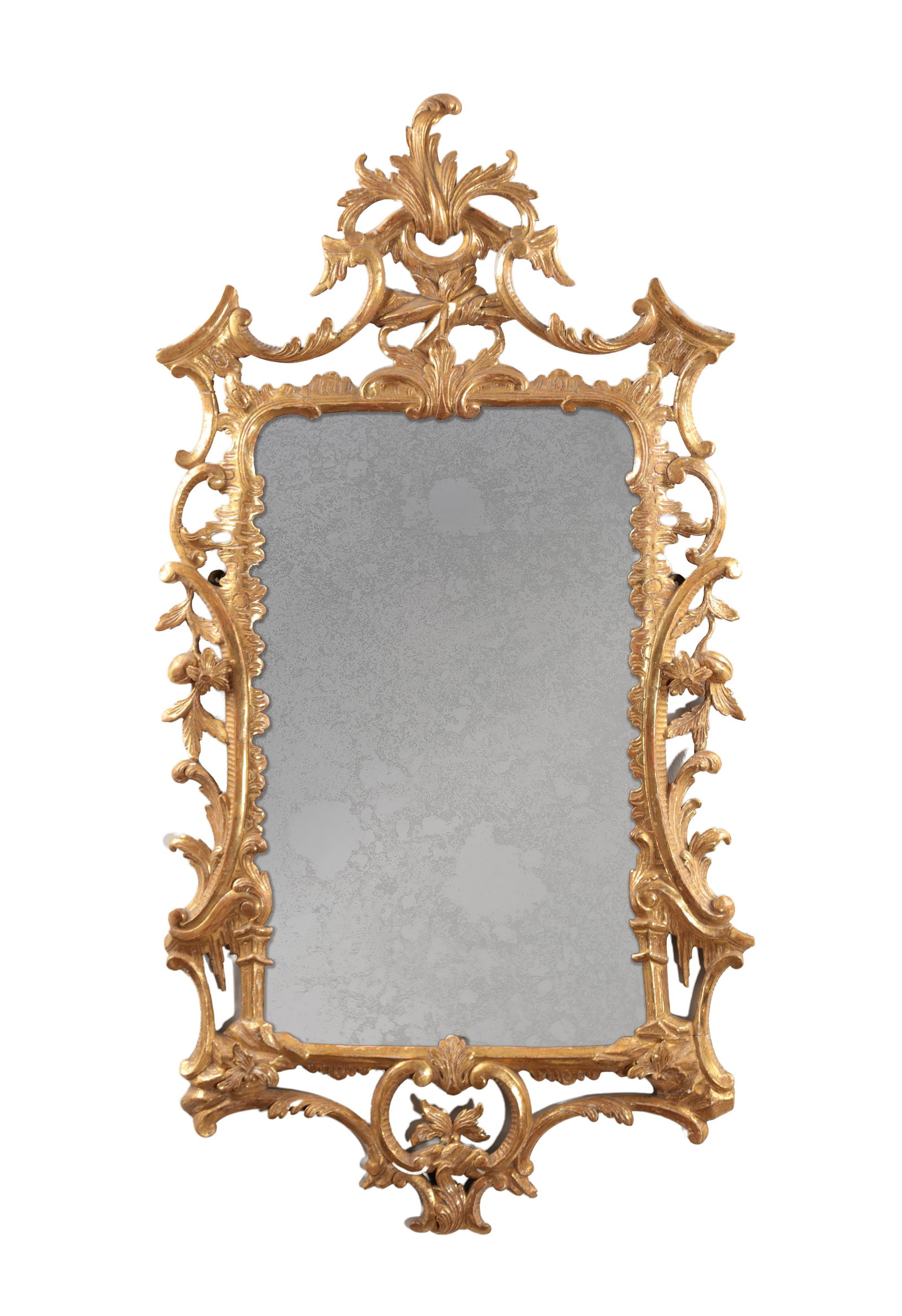 A GEORGE III STYLE GILT GESSO HANGING MIRROR (1 of 10)