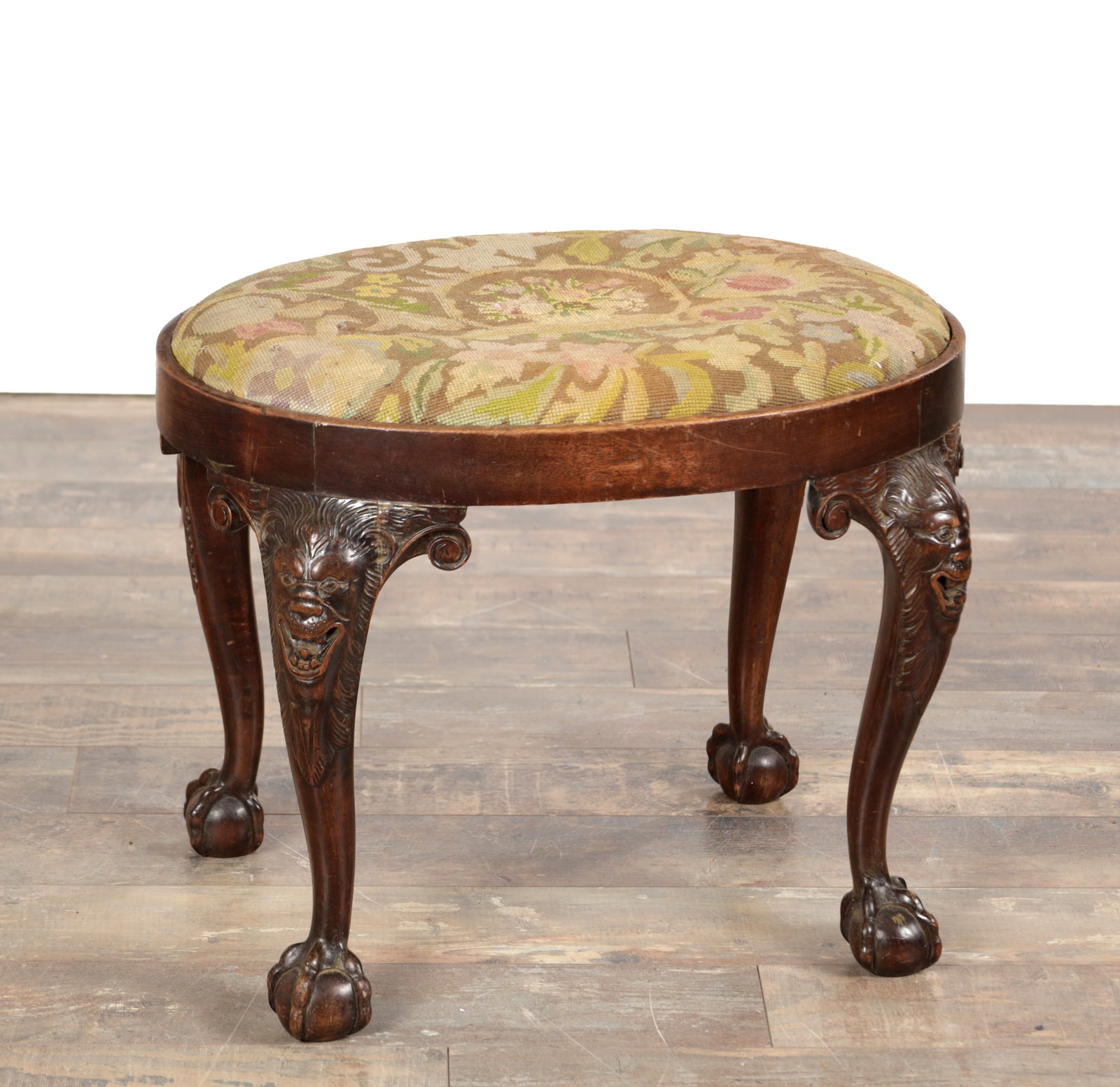 A GEORGE III IRISH MAHOGANY DRESSING STOOL (1 of 7)