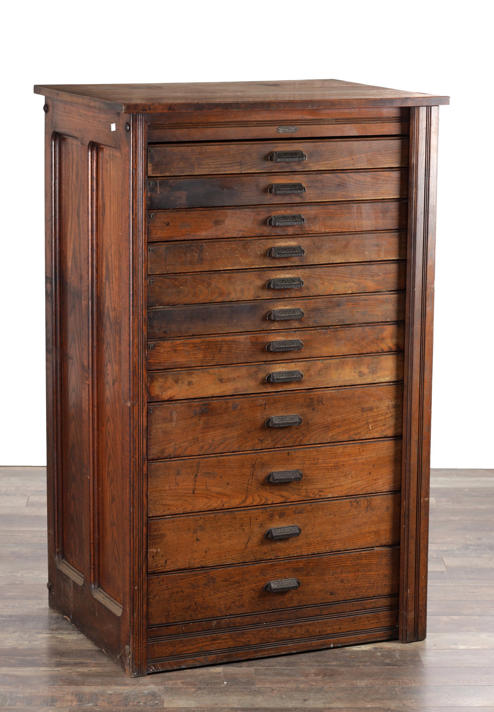 AN EARLY 20TH CENTURY OAK FILING CABINET BY H. W. CASLON (1 of 15)