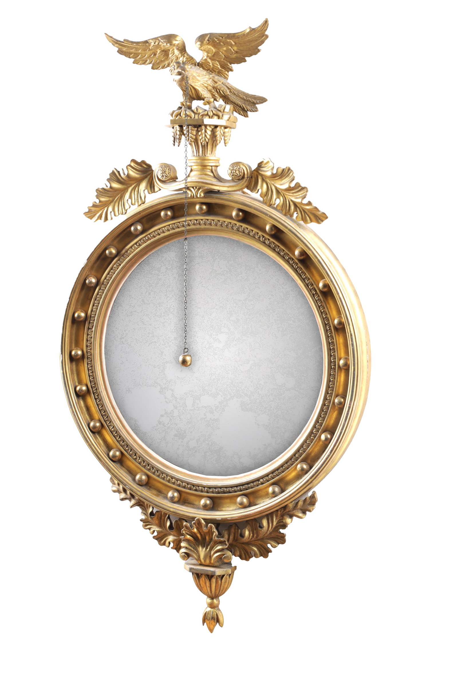 A REGENCY GILTWOOD CONVEX MIRROR (1 of 6)