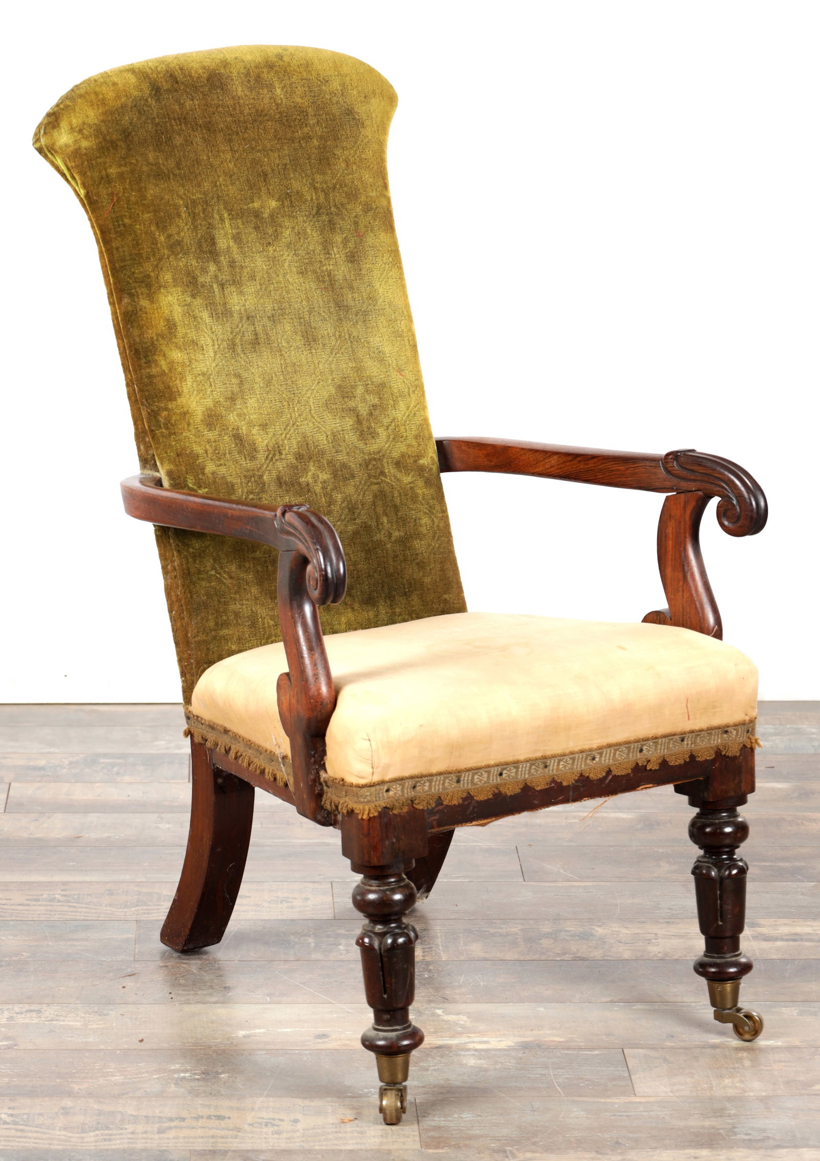 A LATE REGENCY ROSEWOOD LIBRARY CHAIR (1 of 9)