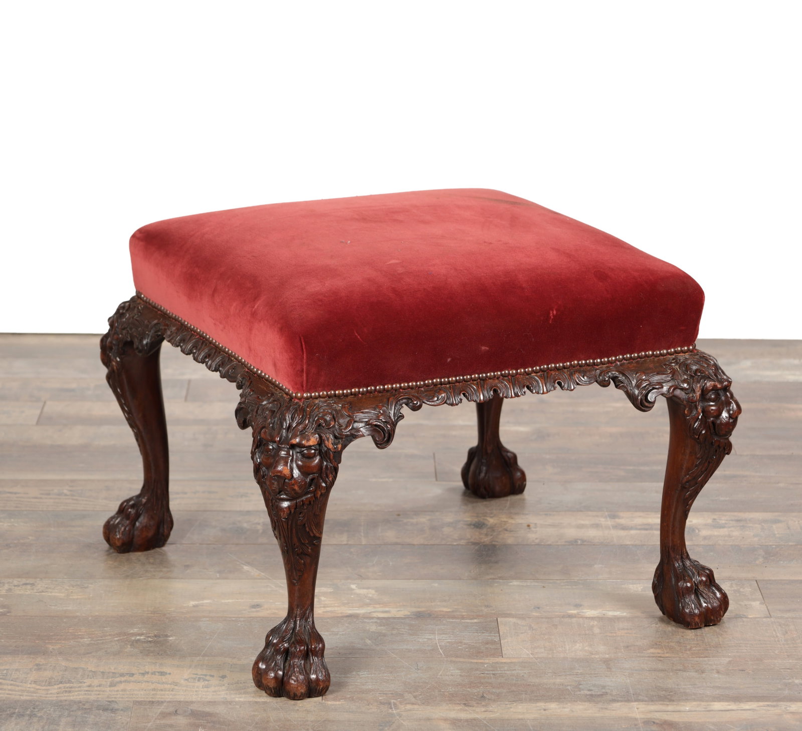 A GEORGE II IRISH MAHOGANY DRESSING STOOL (1 of 7)