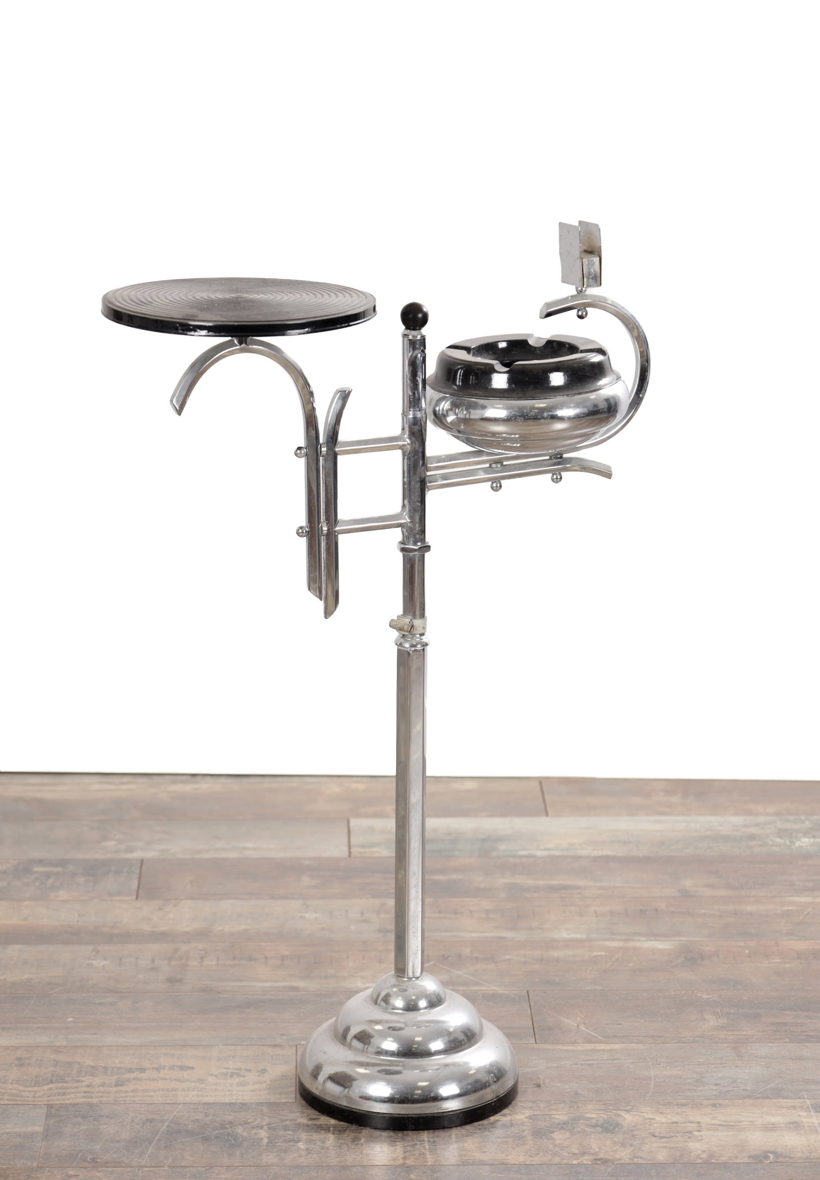 A 1930S DEMEYERE CHROMED METAL ART DECO SMOKING STAND (1 of 4)