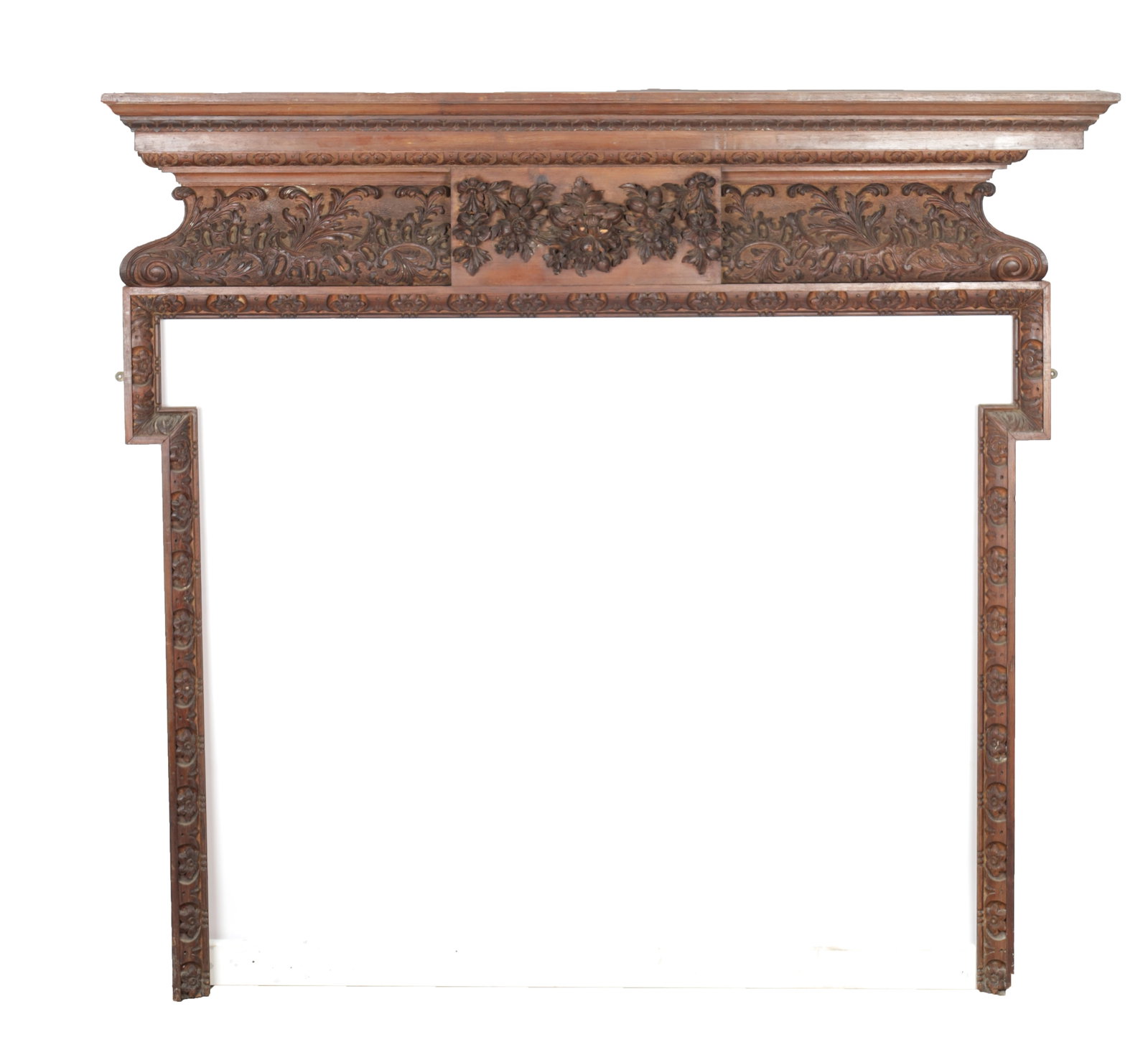 AN 18TH CENTURY CARVED PINE FIRE SURROUND (1 of 9)