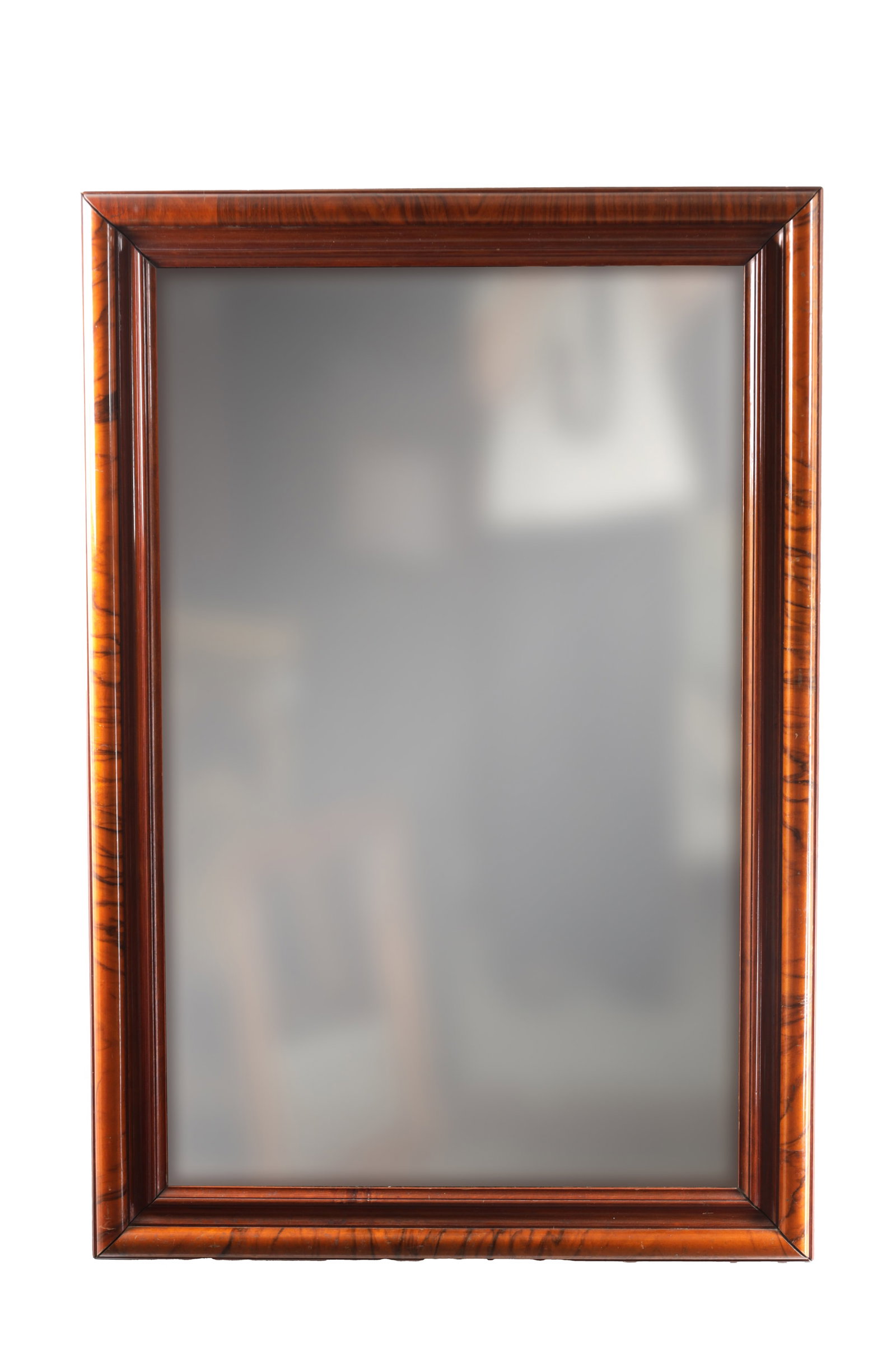A VICTORIAN FLAME MAHOGANY CUSHION MOULDED RECTANGULAR WALL MIRROR (1 of 5)