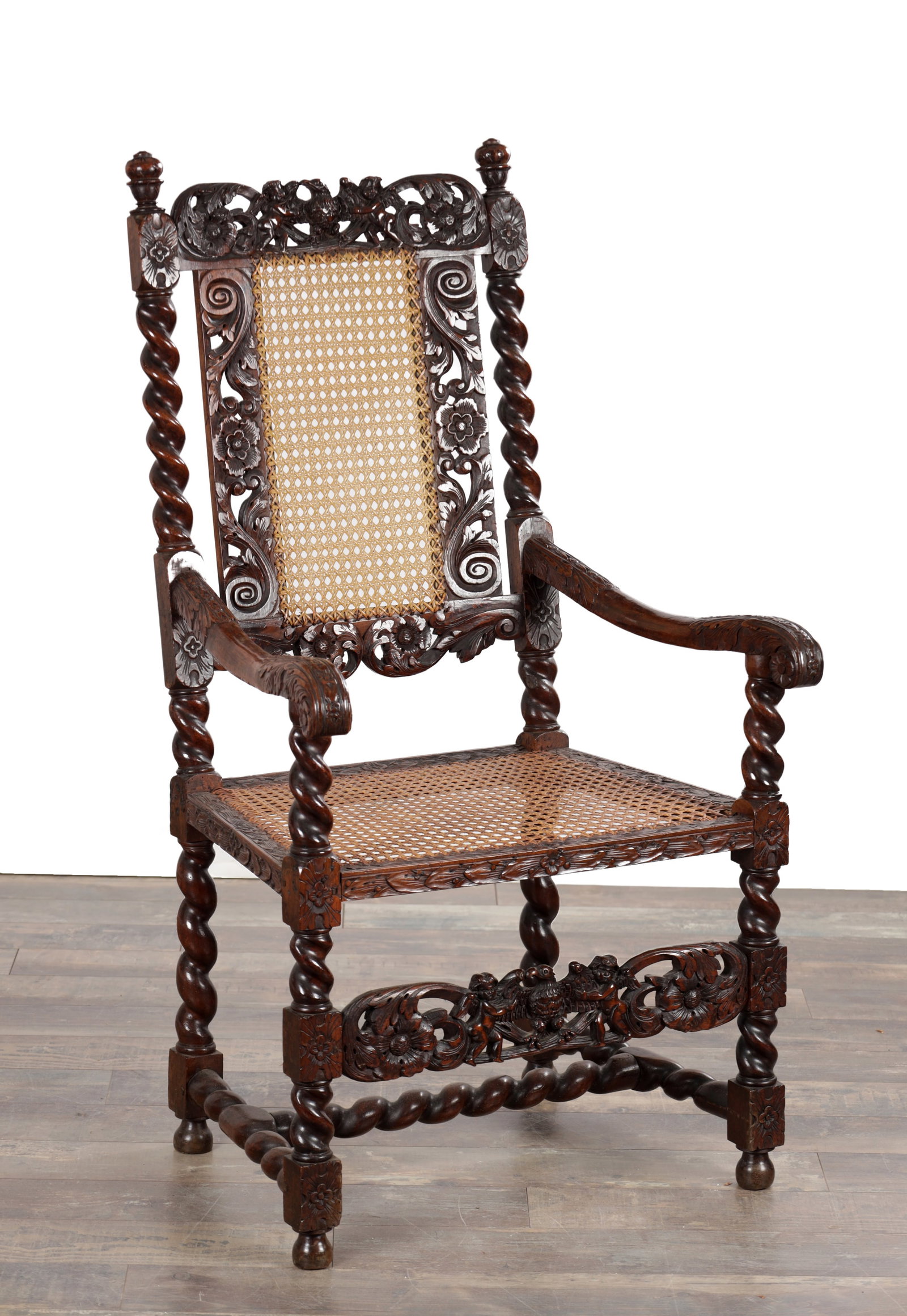 A CHARLES II 17TH CENTURY WALNUT CHAIR (1 of 7)