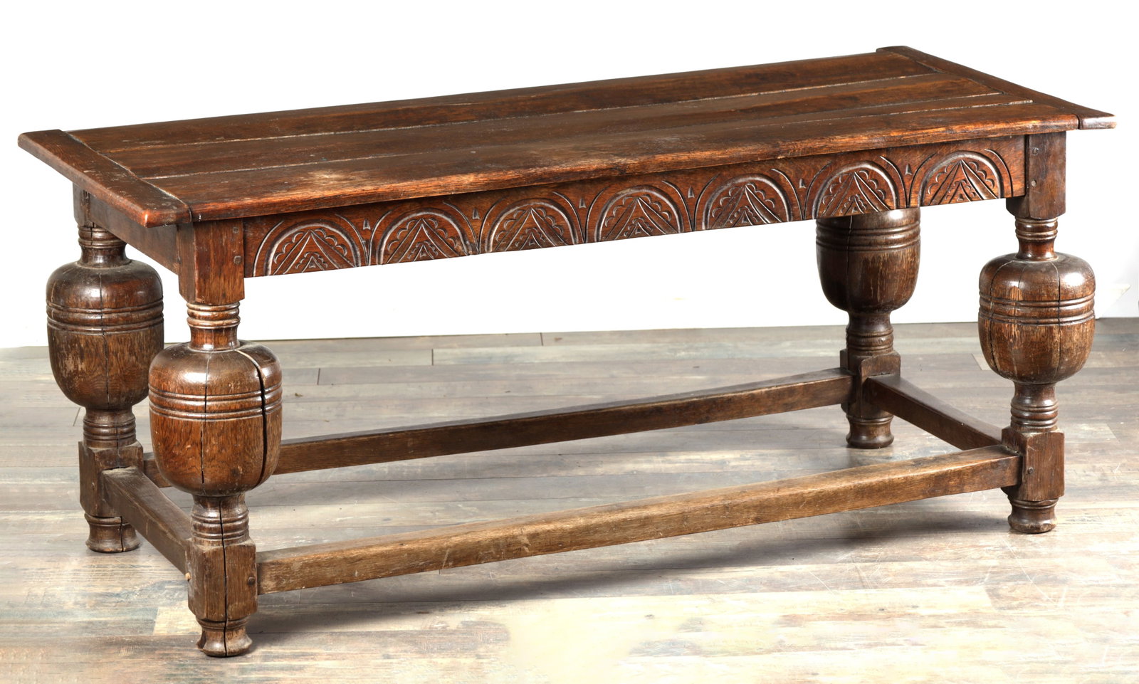 A 17TH CENTURY STYLE OAK REFECTORY TABLE (1 of 9)