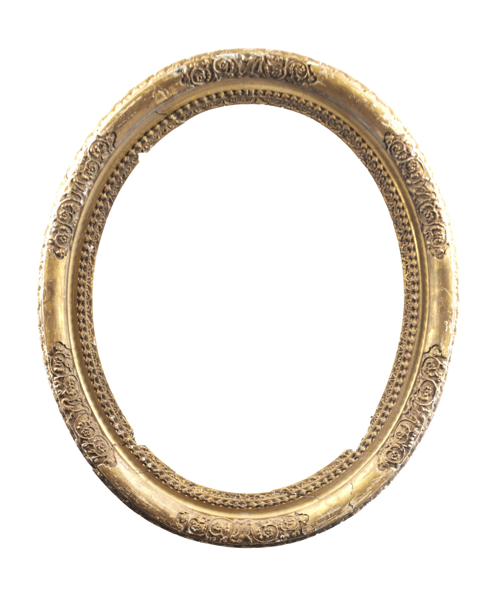 A LATE 17TH / EARLY 18TH CENTURY GILTWOOD OVAL FRAME (1 of 5)