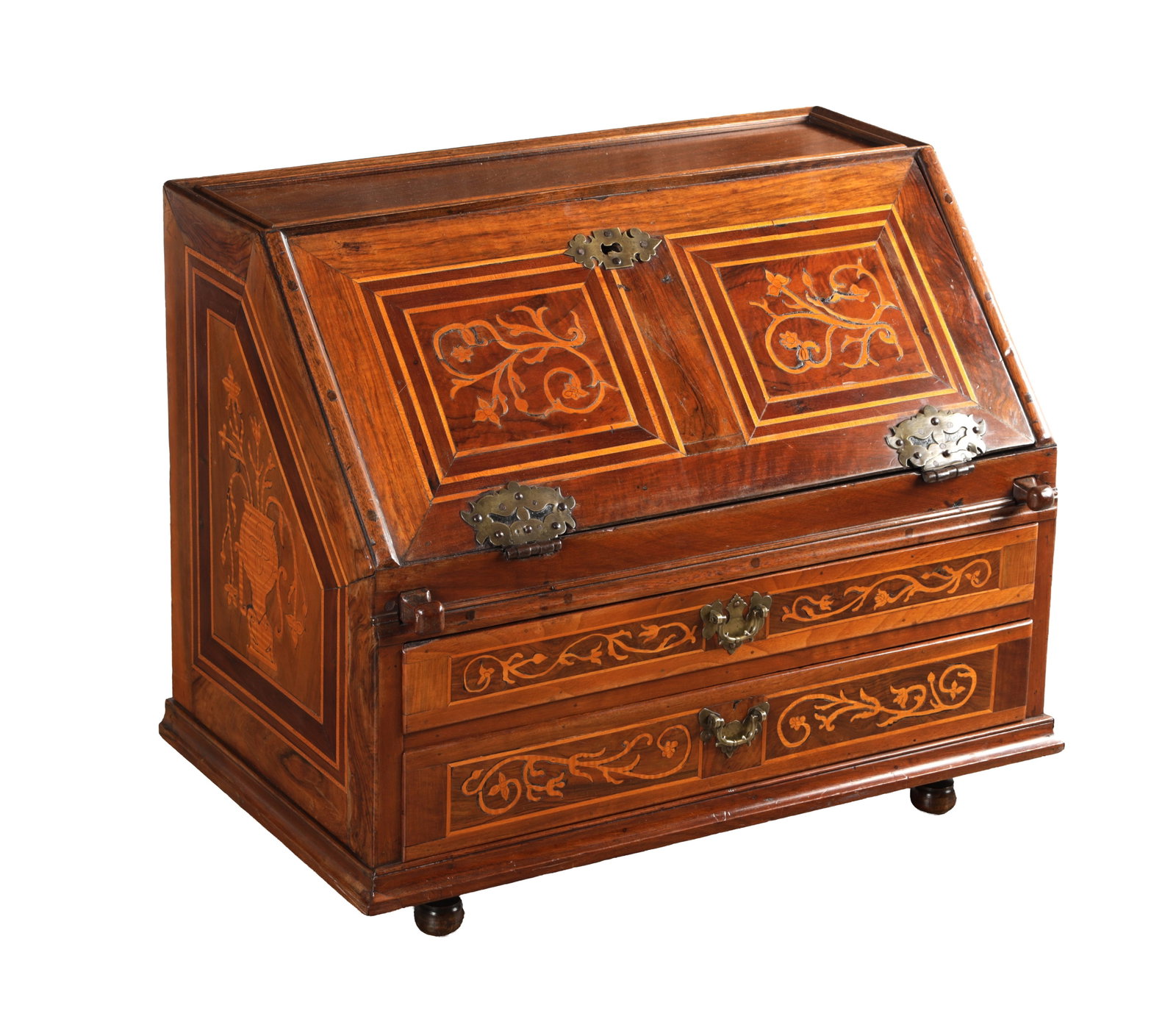 AN 18TH / 19TH CENTURY MARQUETRY TABLE BUREAU (1 of 5)