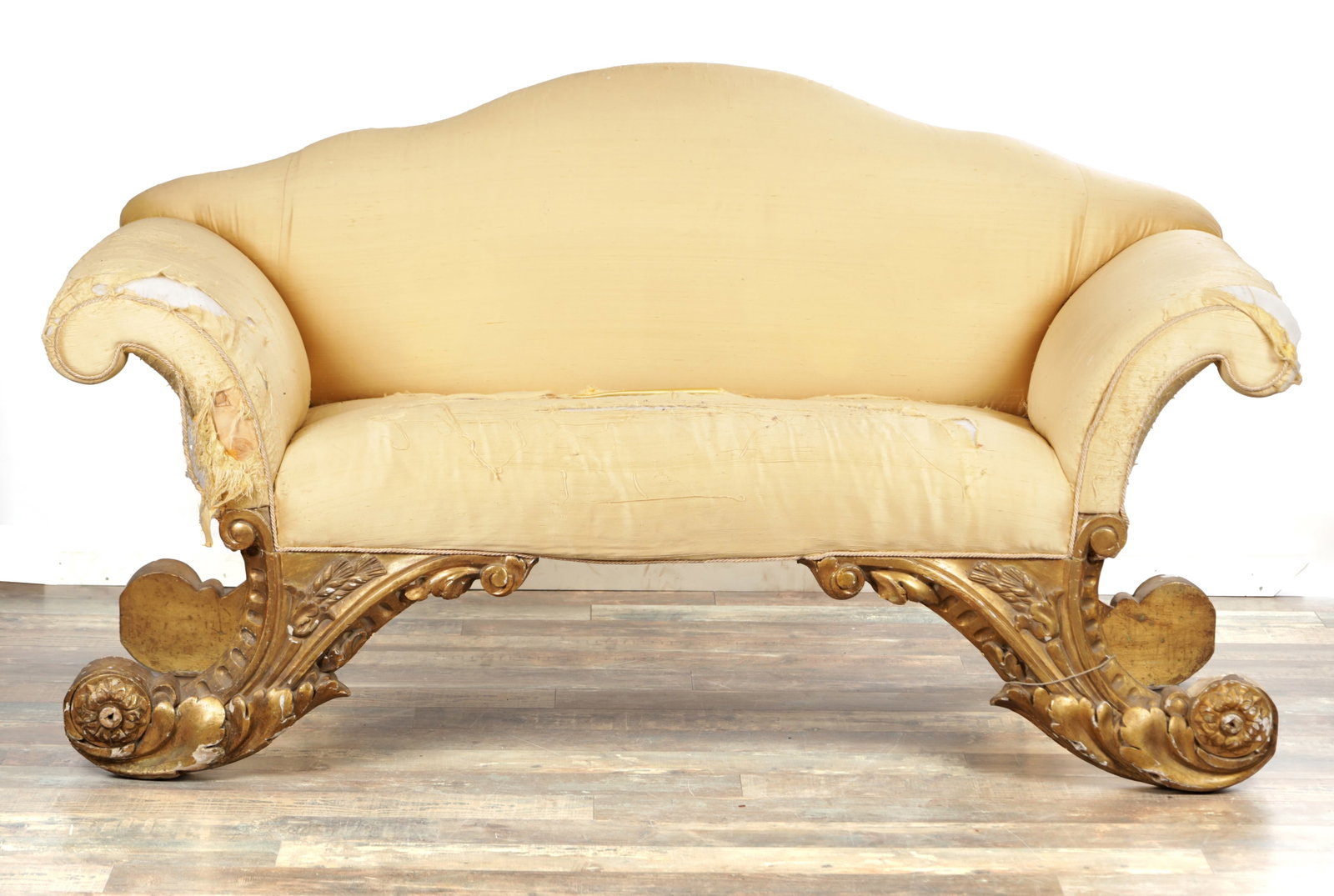A 19TH CENTURY CARVED GILTWOOD SETTEE (1 of 11)