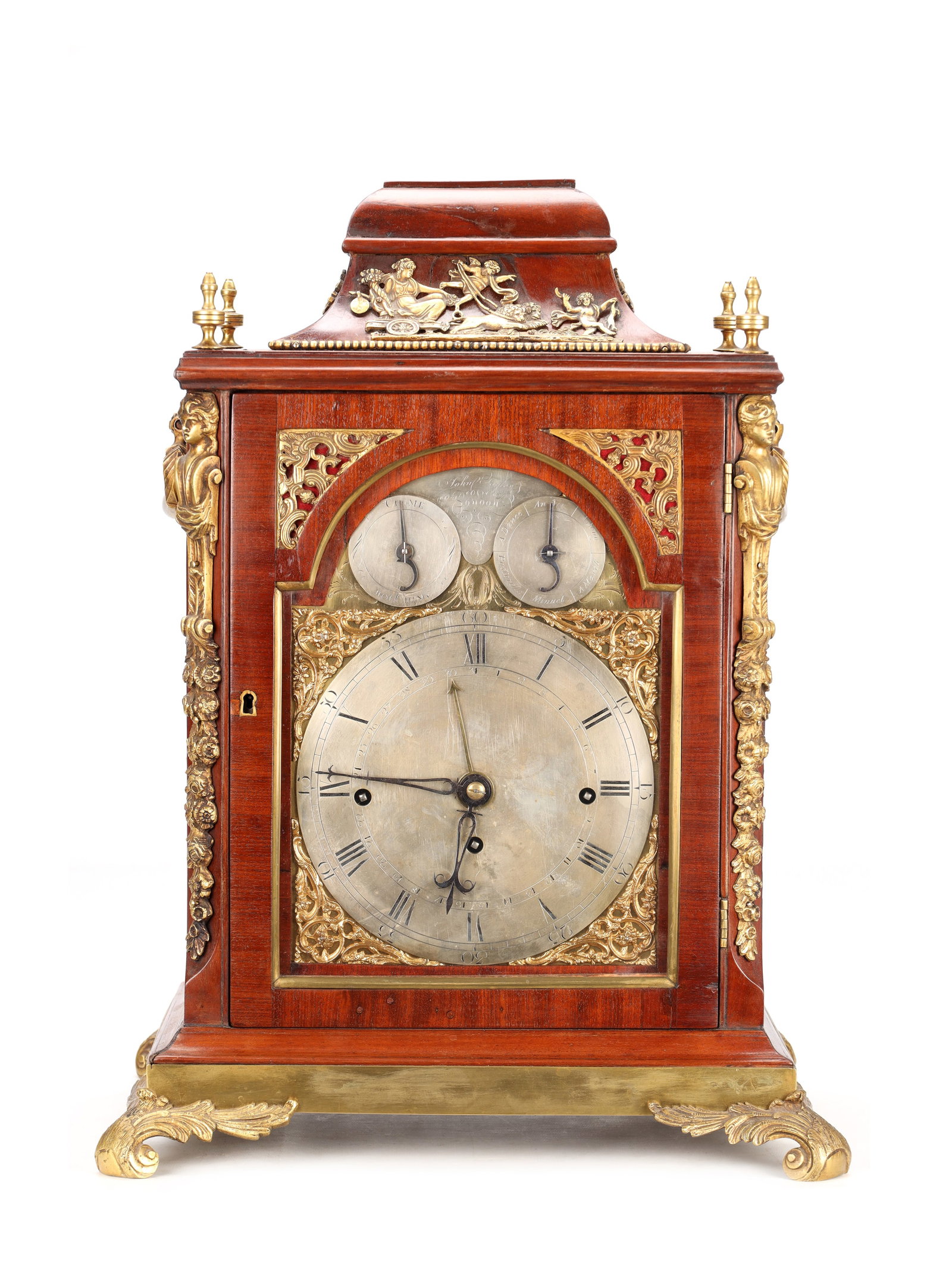JOHN TAYLOR, LONDON A GEORGE III MAHOGANY ORMOLU MOUNTED MUSICAL BRACKET CLOCK (1 of 11)
