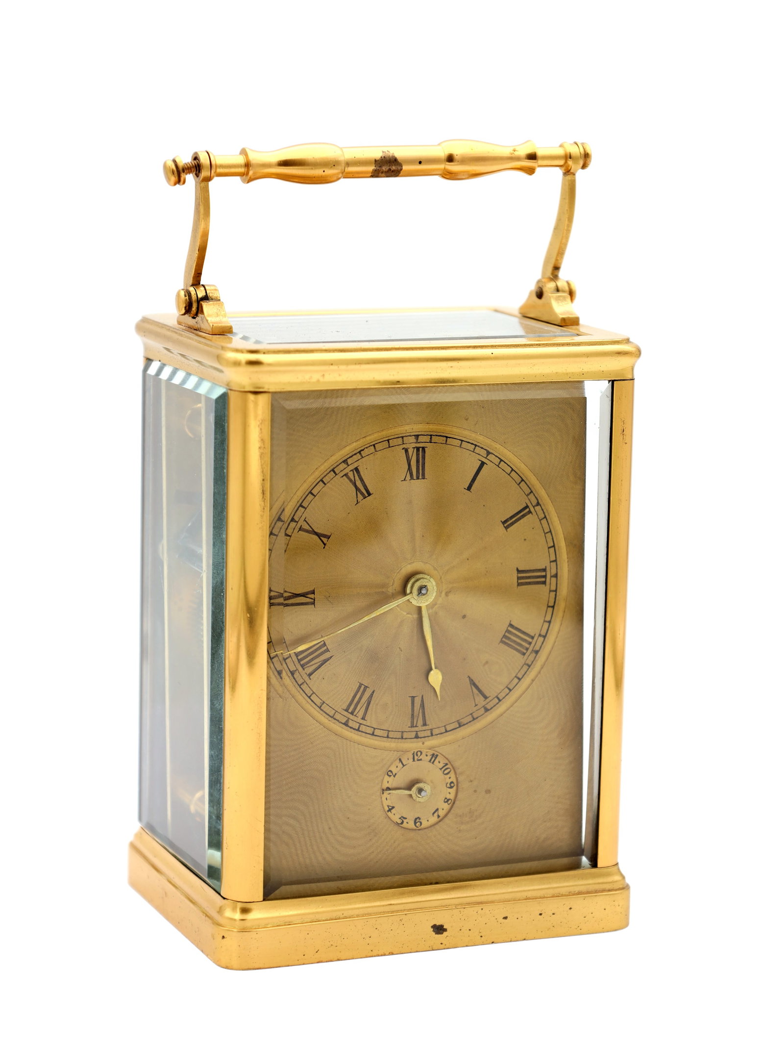 FRIC. OUBERT A GENEVE. A LARGE MID 19TH CENTURY SWISS STRIKING CARRIAGE CLOCK WITH ALARM (1 of 9)