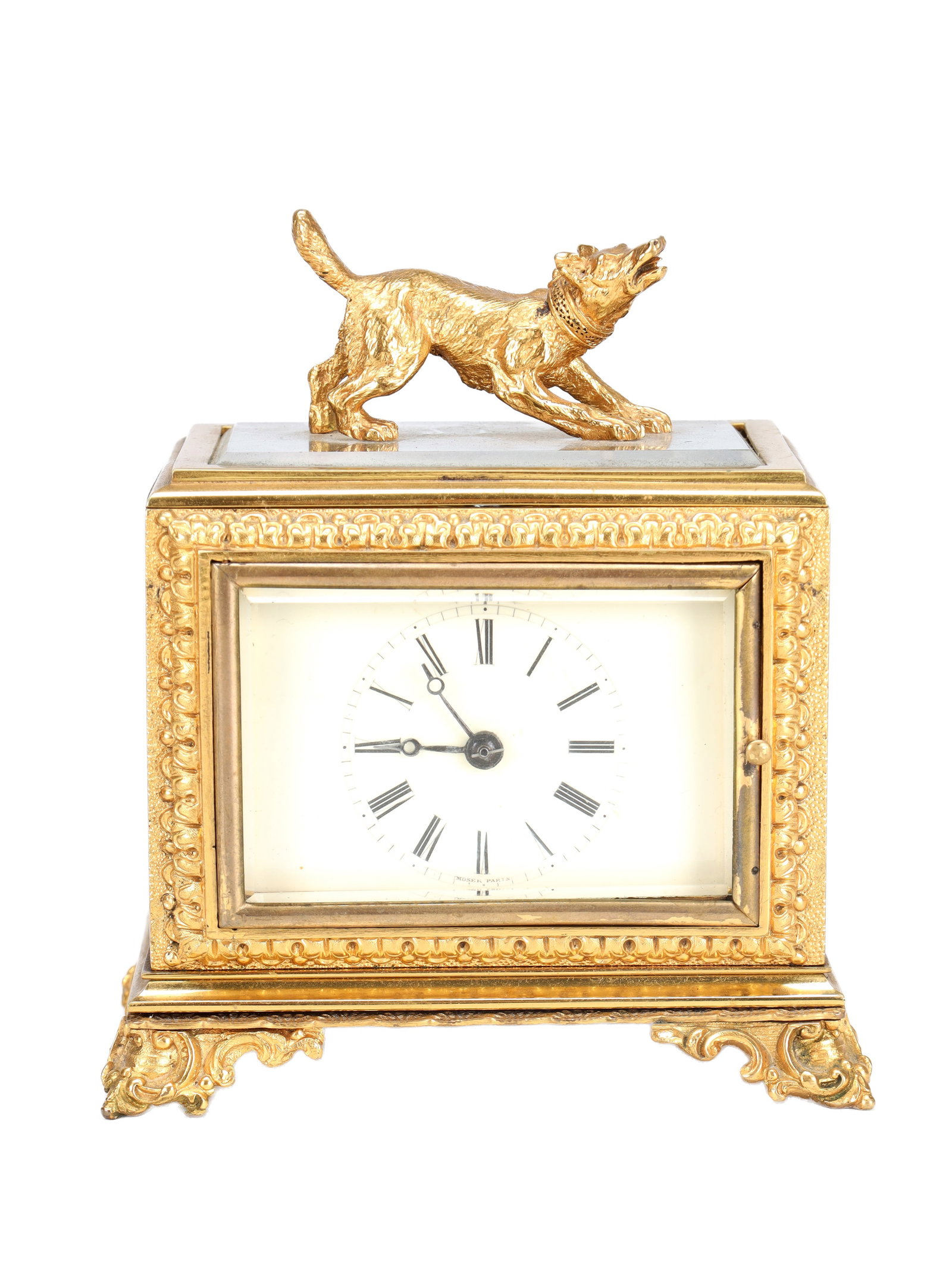 MOSER, PARIS. AN UNUSUAL LATE 19TH CENTURY FRENCH SQUARE-CASED STRIKING CARRIAGE CLOCK WITH (1 of 10)